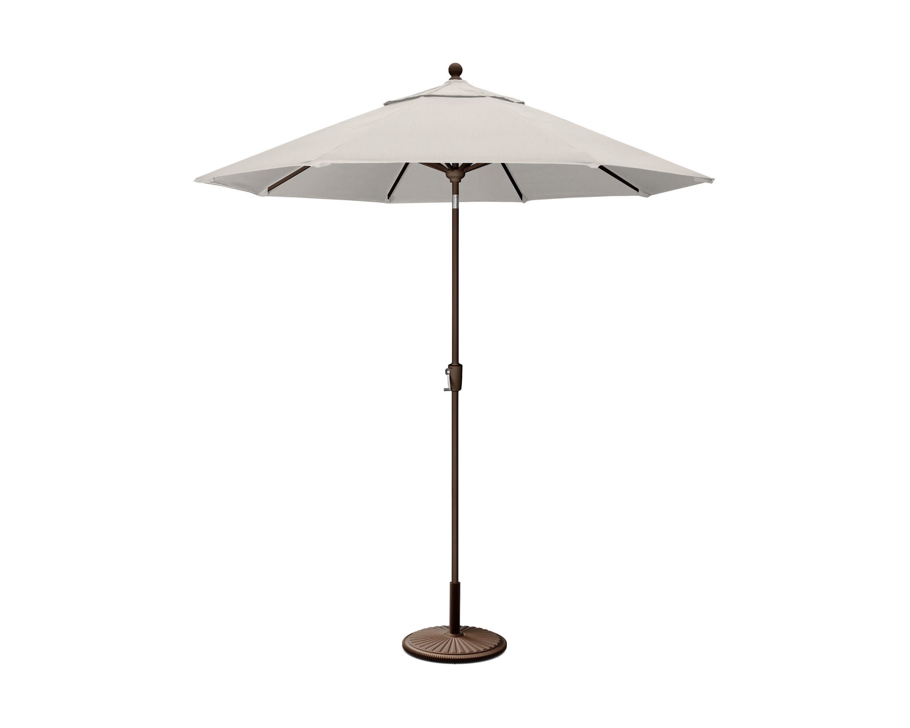 9' Tilt Market Umbrella & Base - Bar Height in White / Blend Coal