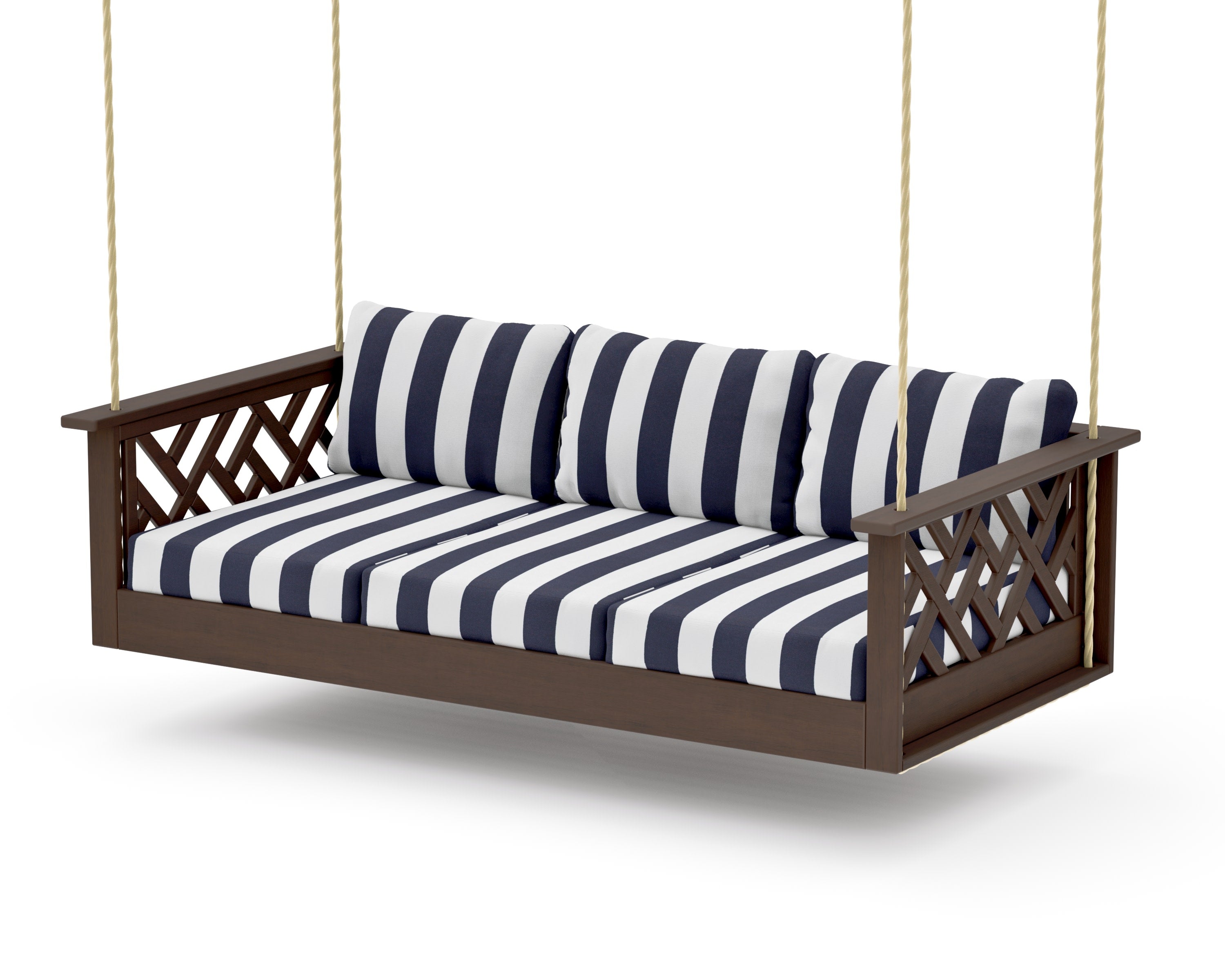 Chippendale Daybed Swing in Kona / Cabana Stripe Navy