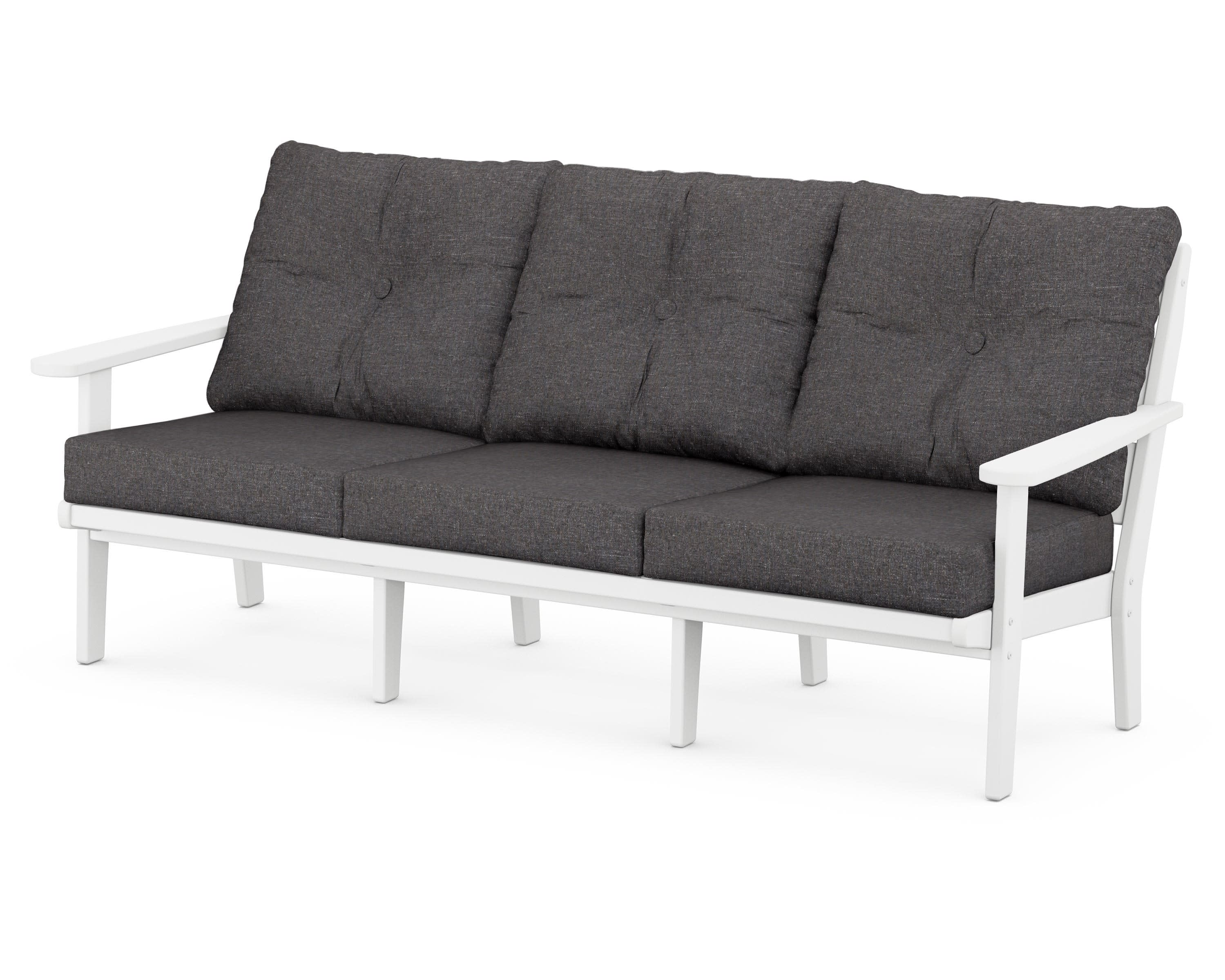 Lakeside Deep Seating Sofa in White / Ash Charcoal