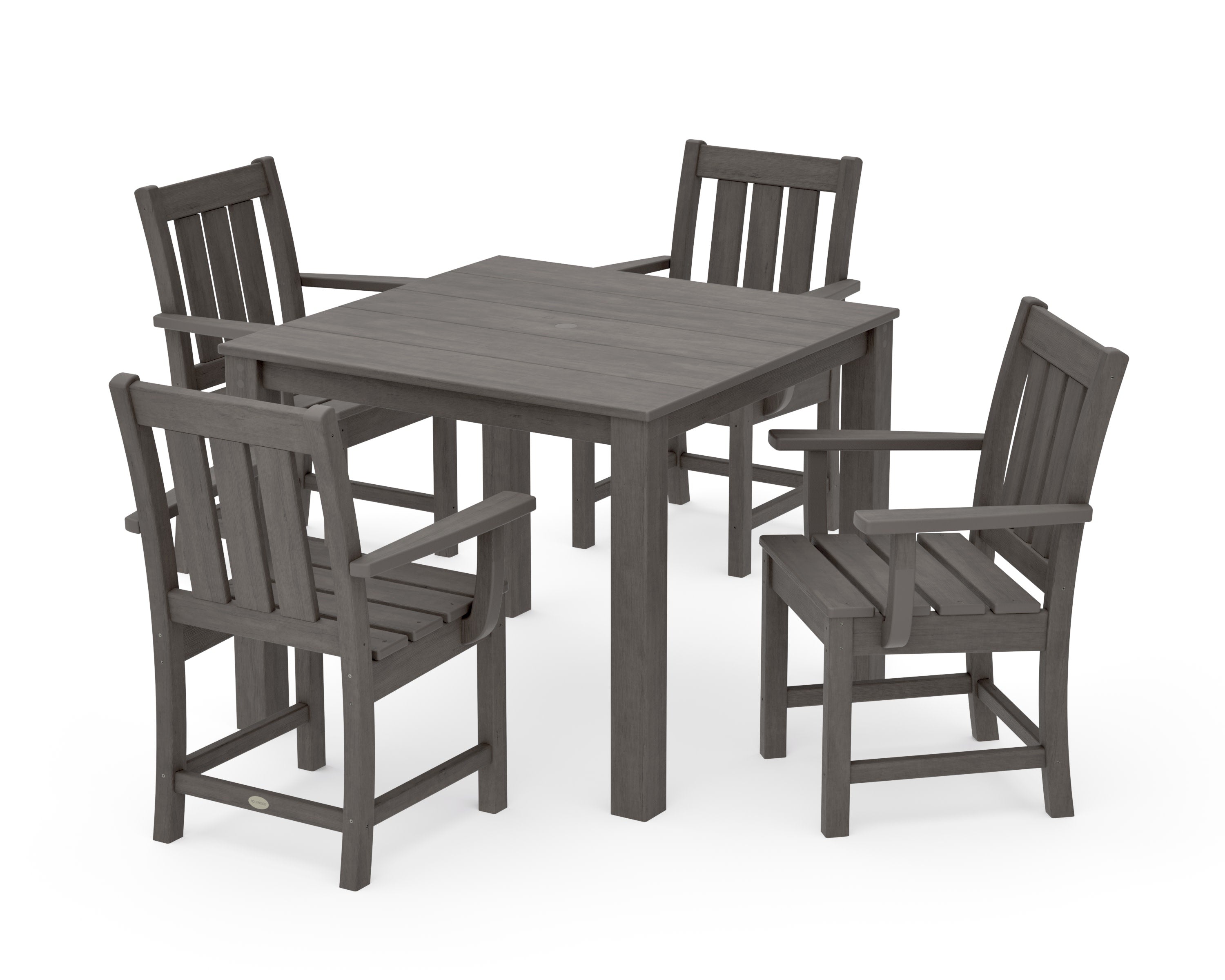 Oxford 5-Piece Parsons Dining Set in Driftwood