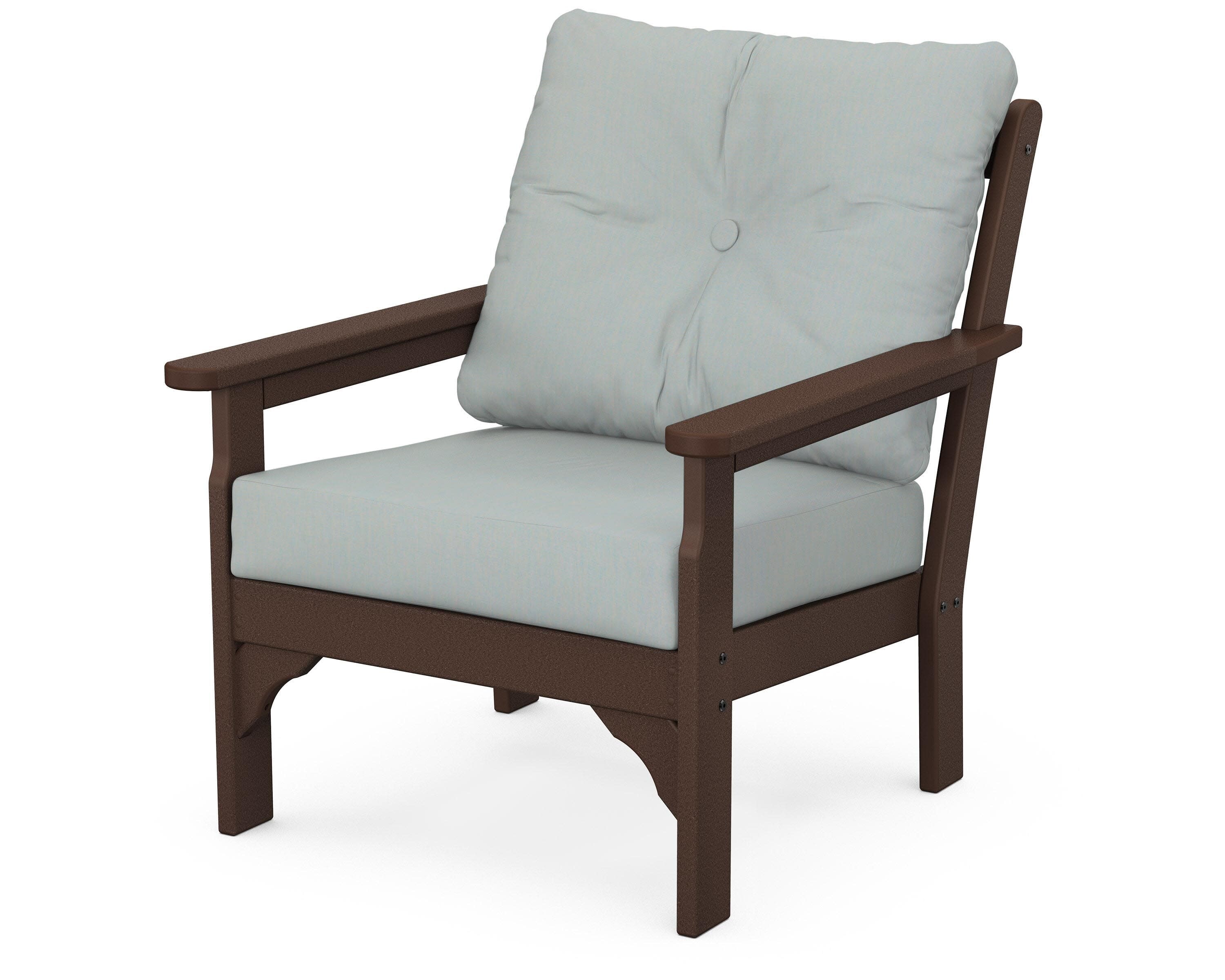Vineyard Deep Seating Chair in Mahogany / Spa