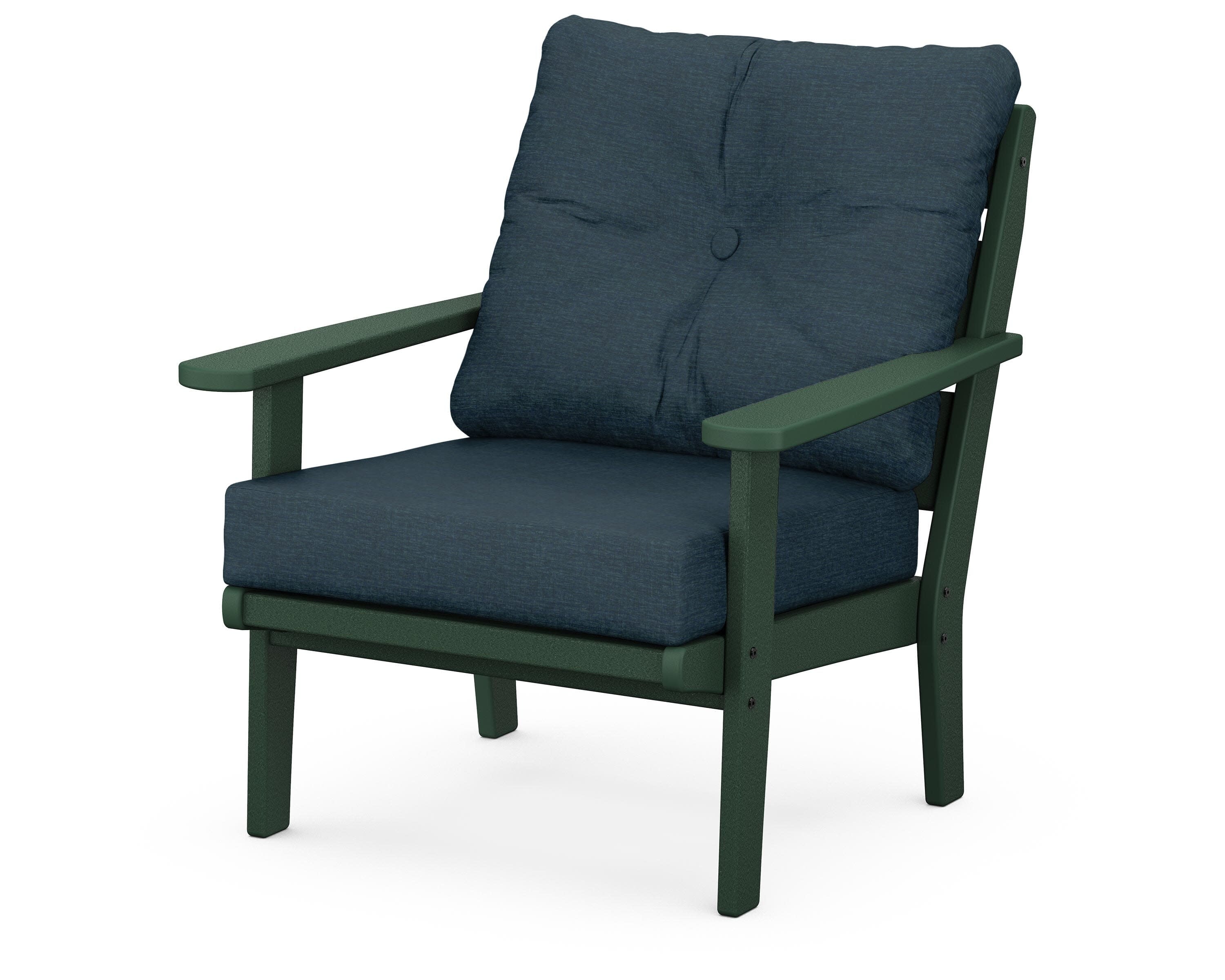 Lakeside Deep Seating Chair in Green / Platform Indigo