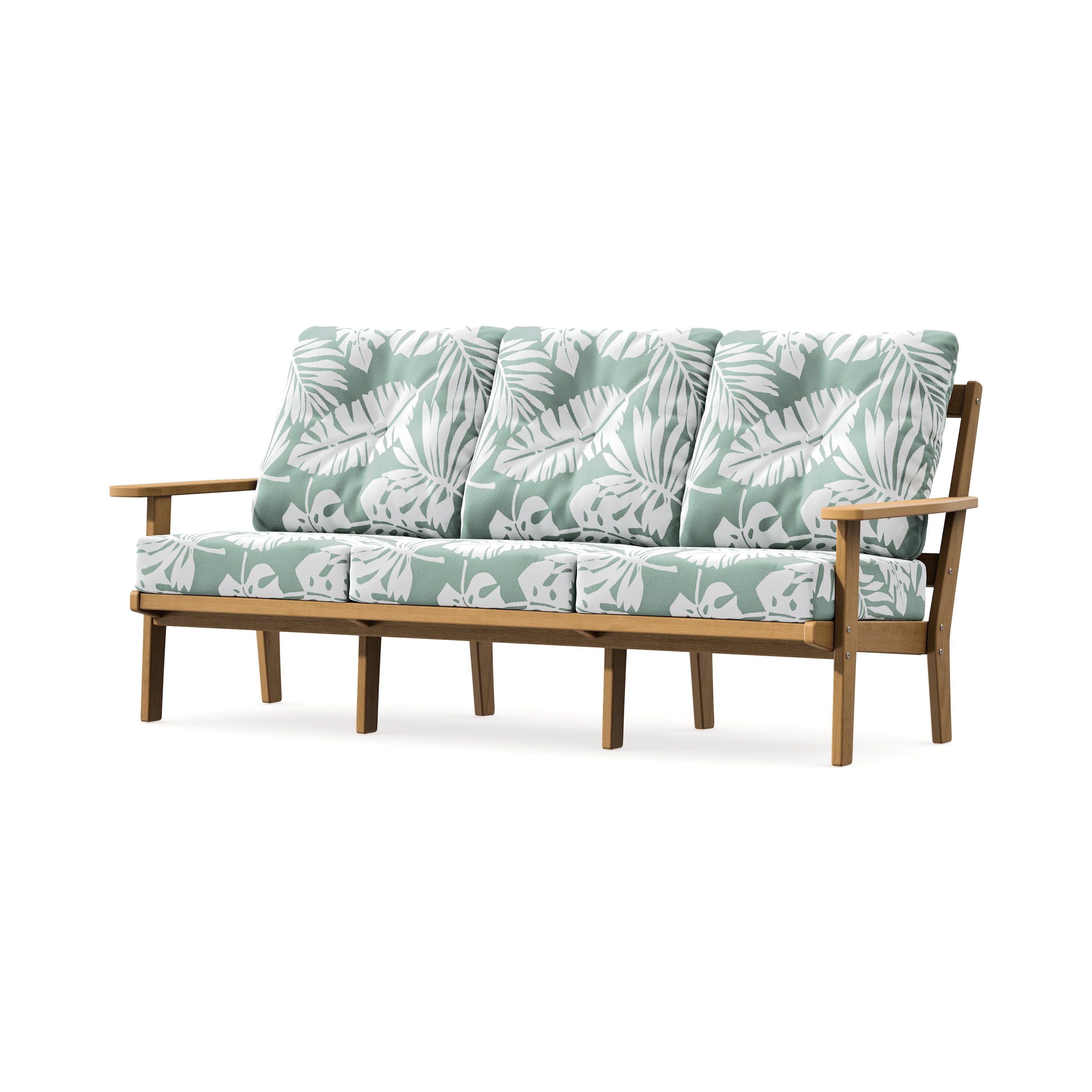 PrairieDeep Seating Sofa in Natural / Leaf Glacier Spa