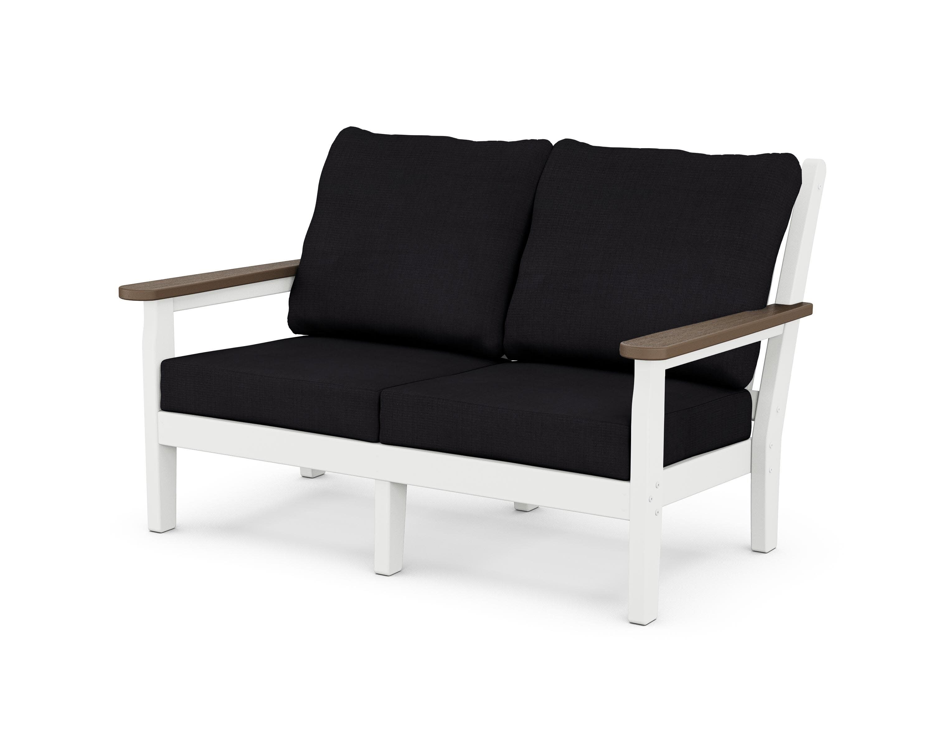Chippendale Deep Seating Loveseat in White / Kona / Midnight Linen