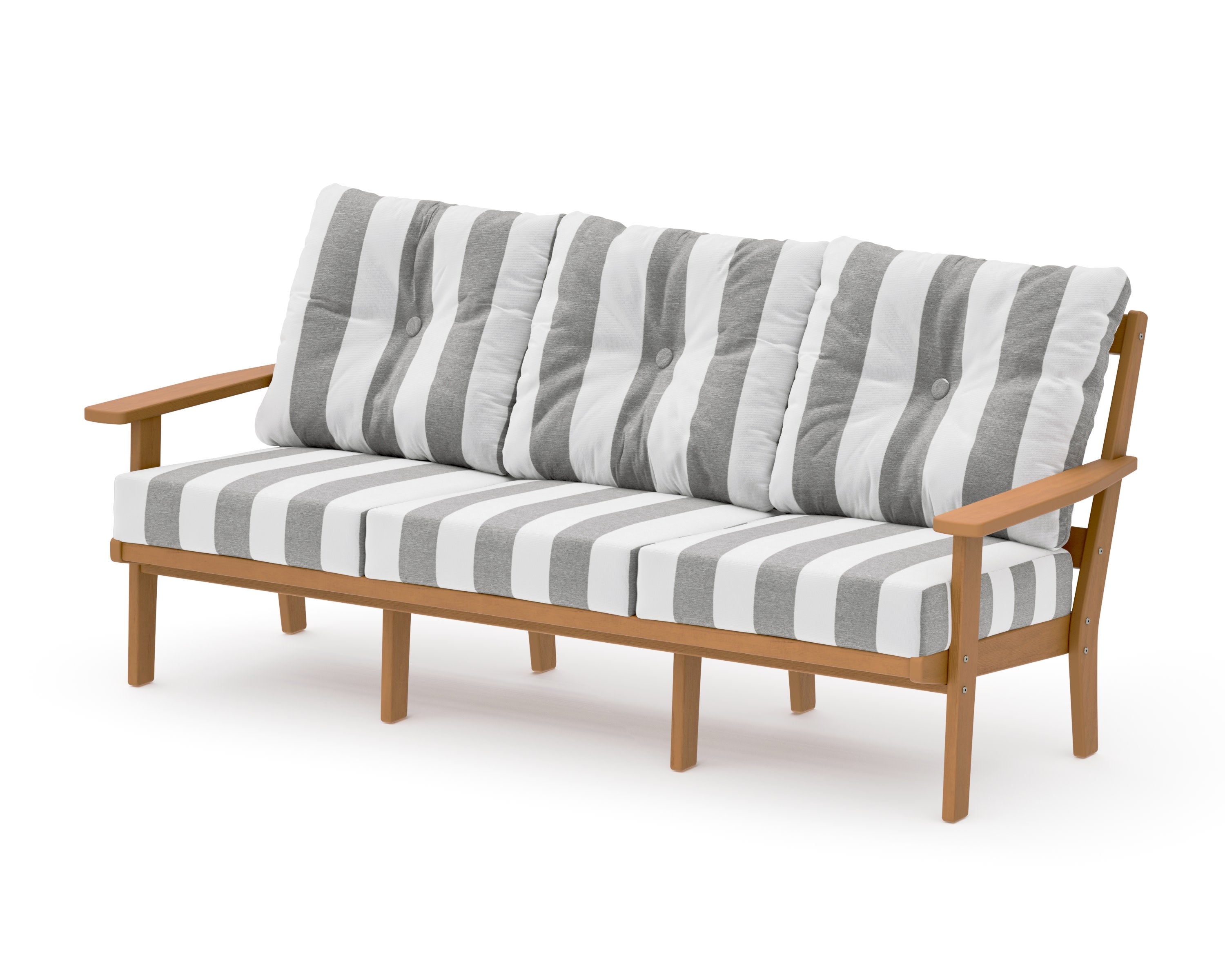 Oxford Deep Seating Sofa in Natural / Cabana Stripe Grey Mist