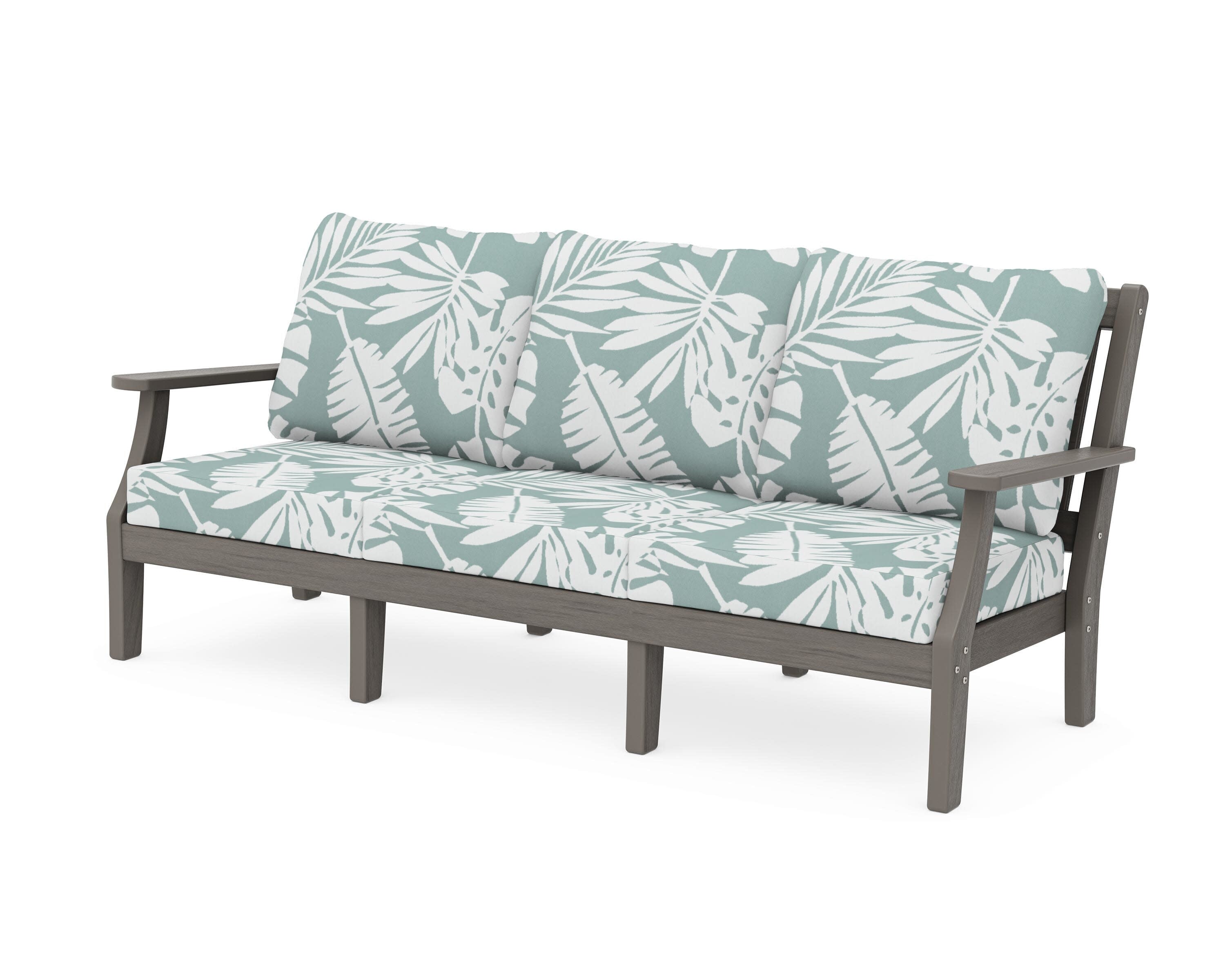 Chinoiserie Deep Seating Sofa in Driftwood / Leaf Glacier Spa