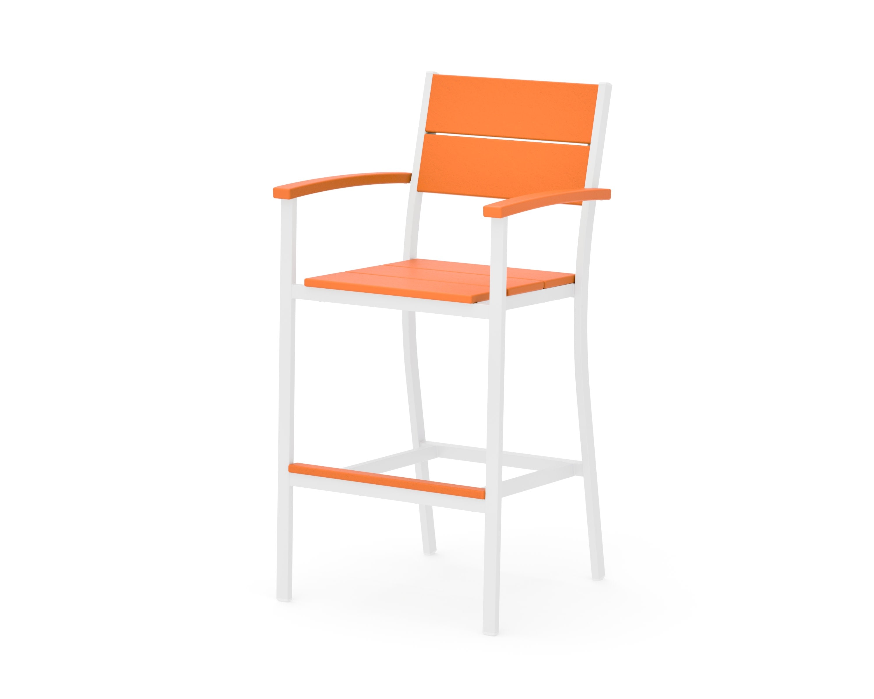 Main Street Bar Arm Chair in White / Tangerine