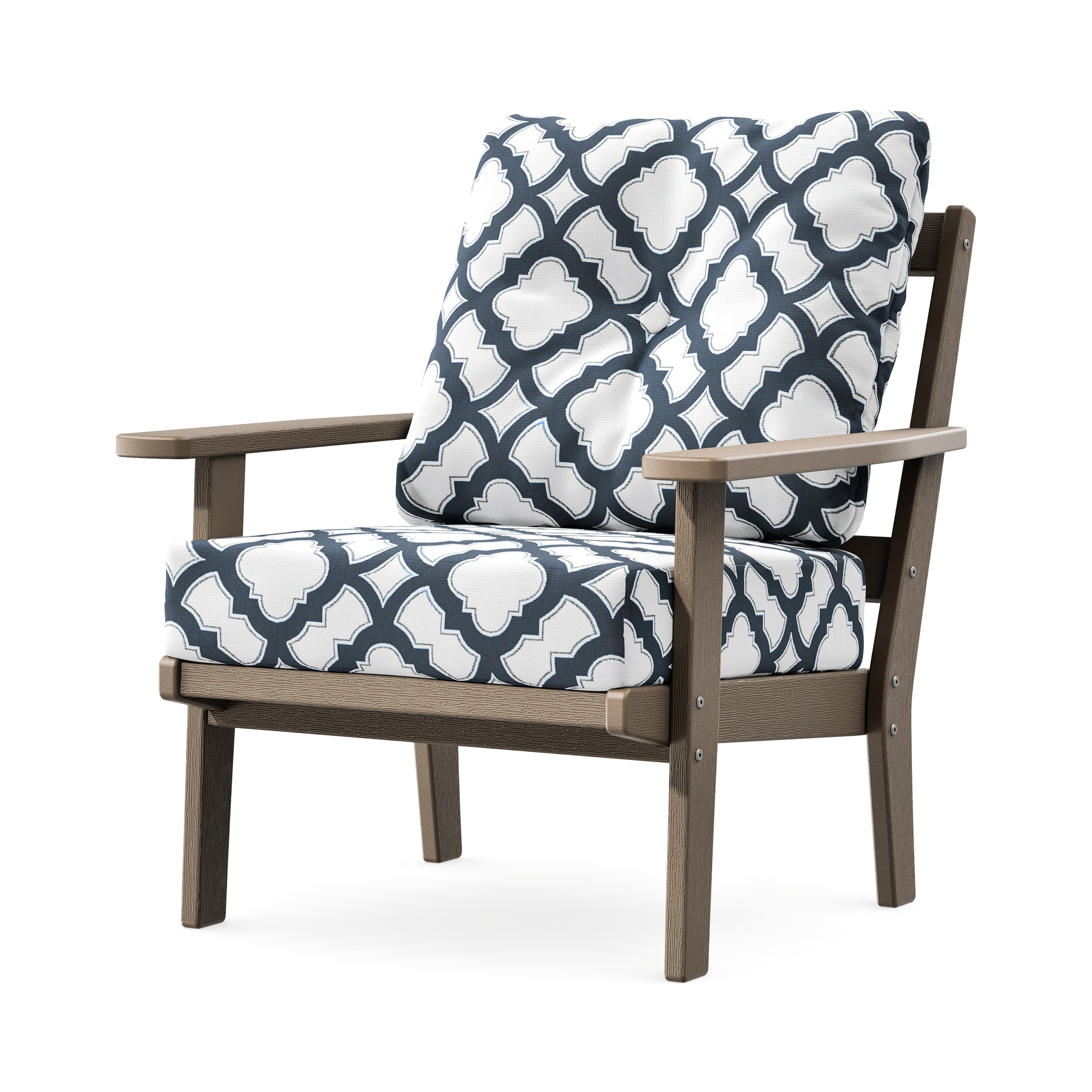 Prairie Deep Seating Chair in Vintage Sahara / Trellis Marine Indigo