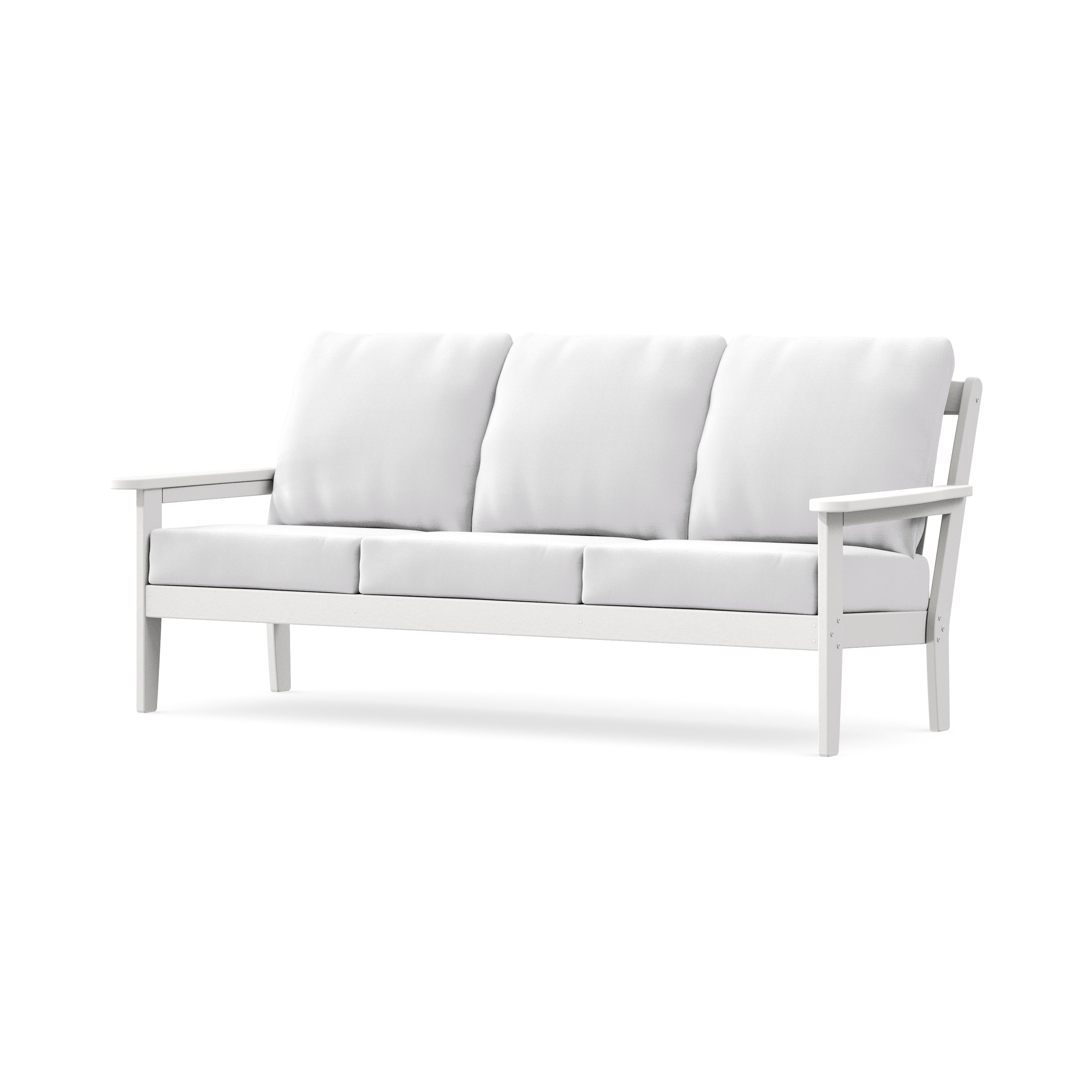 Cottage Deep Seating Sofa in White / Natural