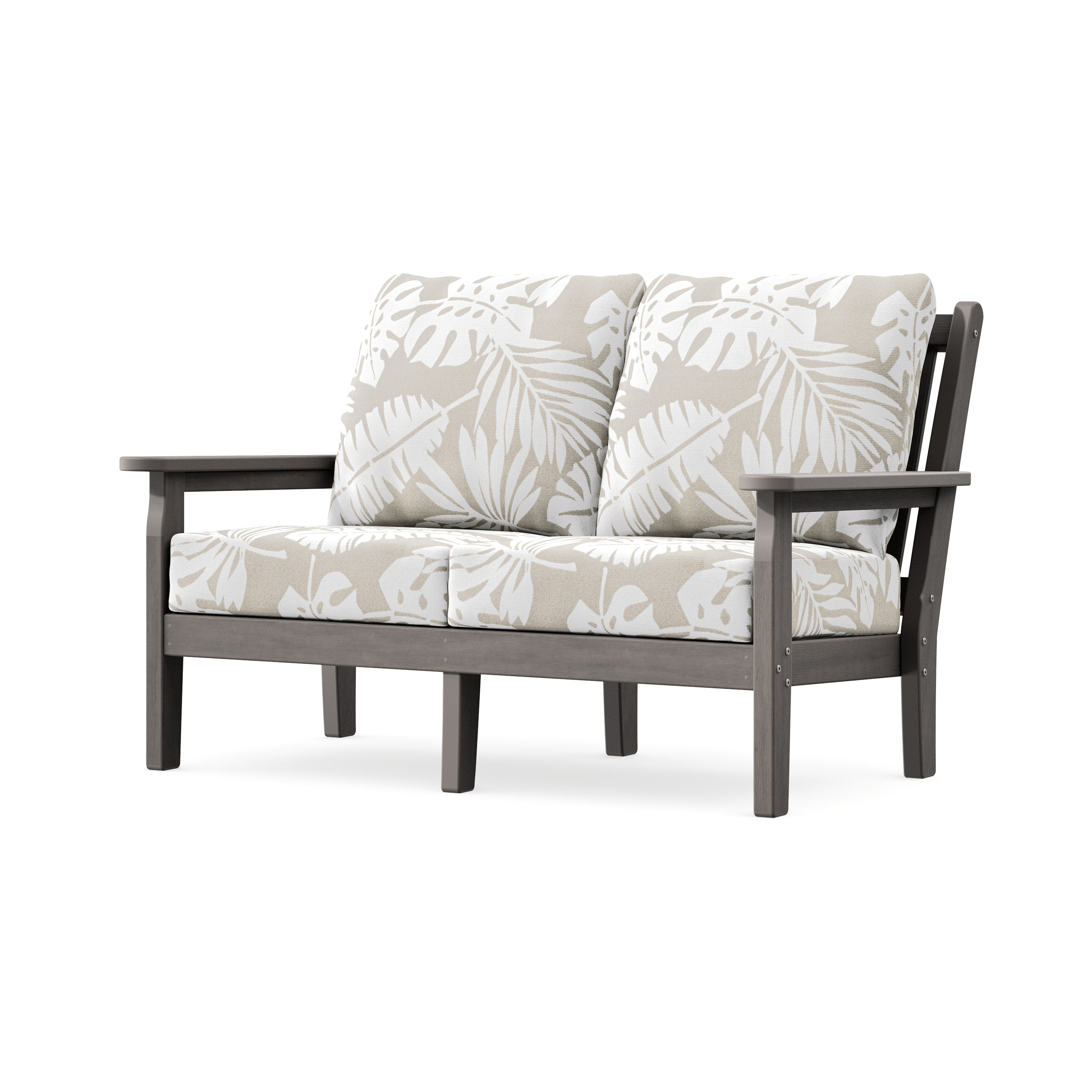 Chippendale Deep Seating Loveseat in Driftwood / Leaf Dune Burlap