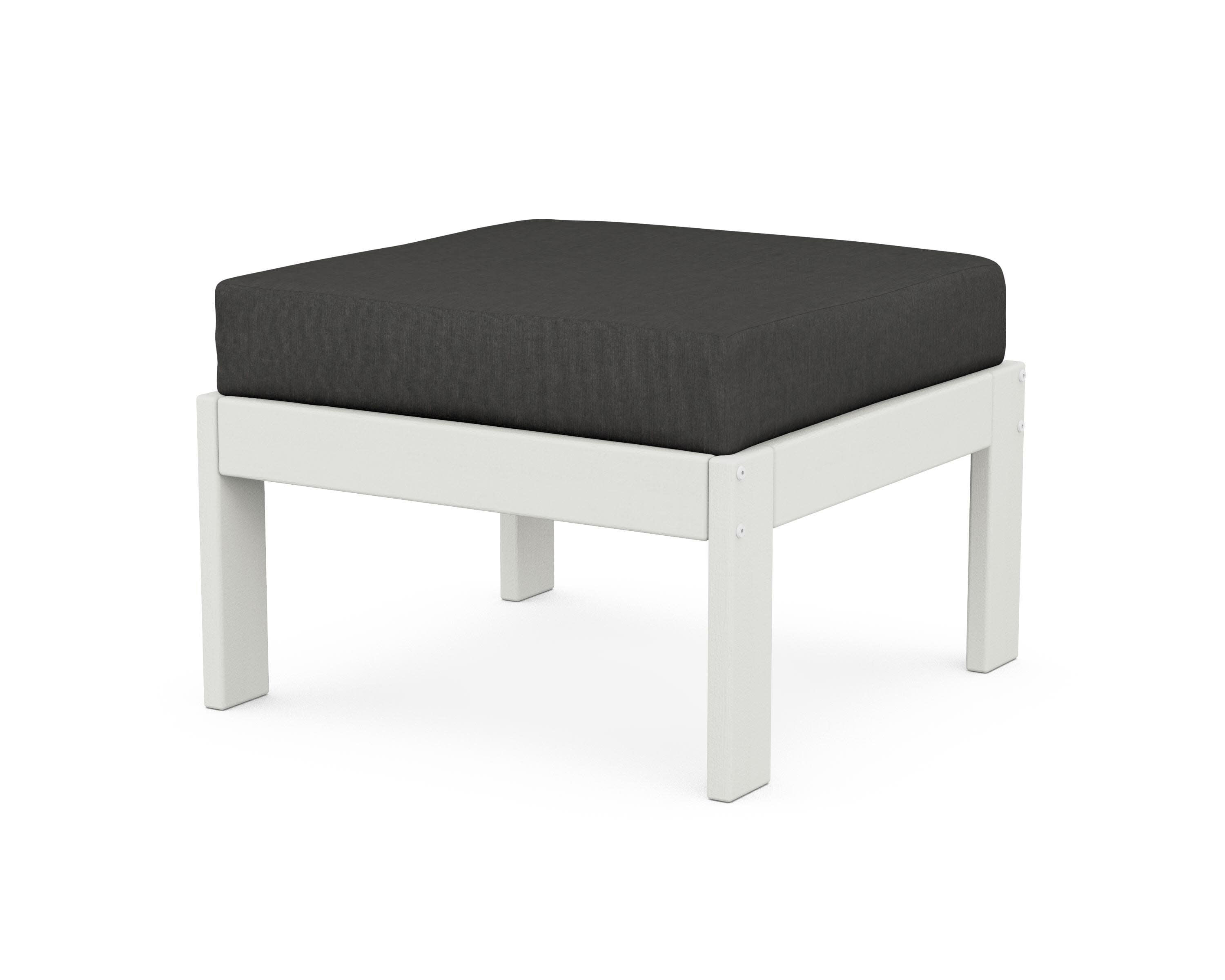 Vineyard Modular Ottoman in Vintage White / Spectrum Carbon