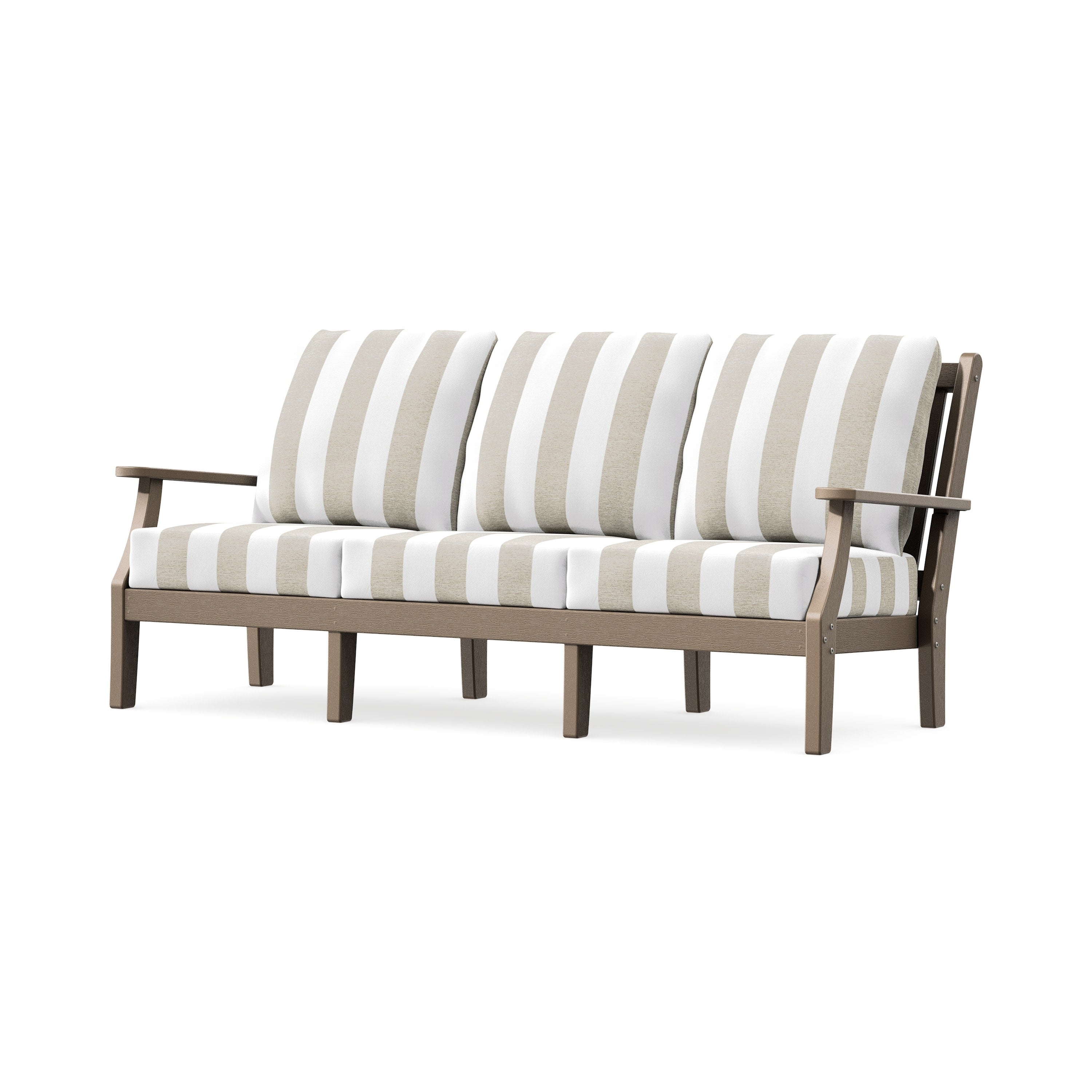 Wovendale Deep Seating Sofa in Vintage Sahara / Cabana Stripe Dune Burlap