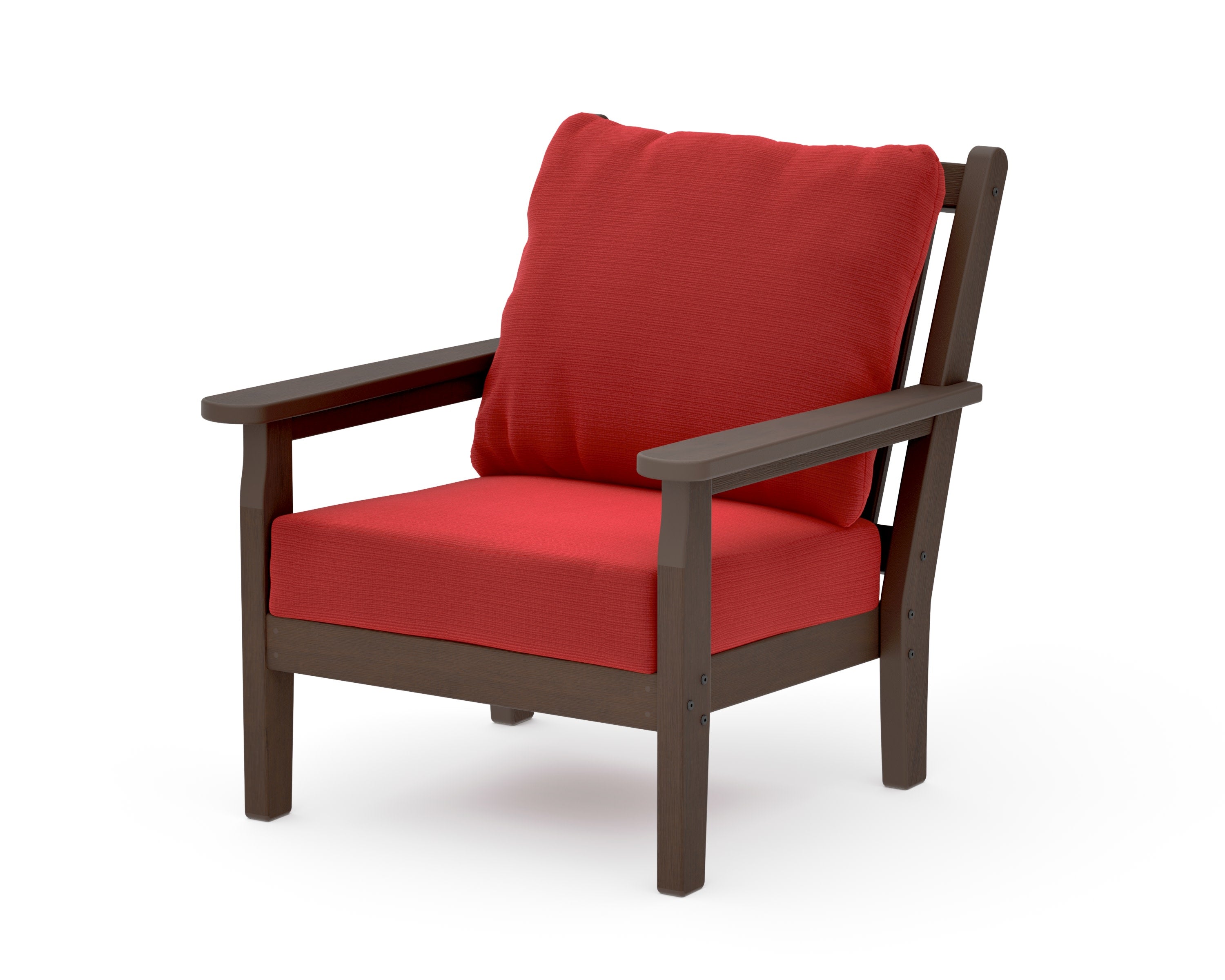 Chippendale Deep Seating Chair in Kona / Crimson Linen