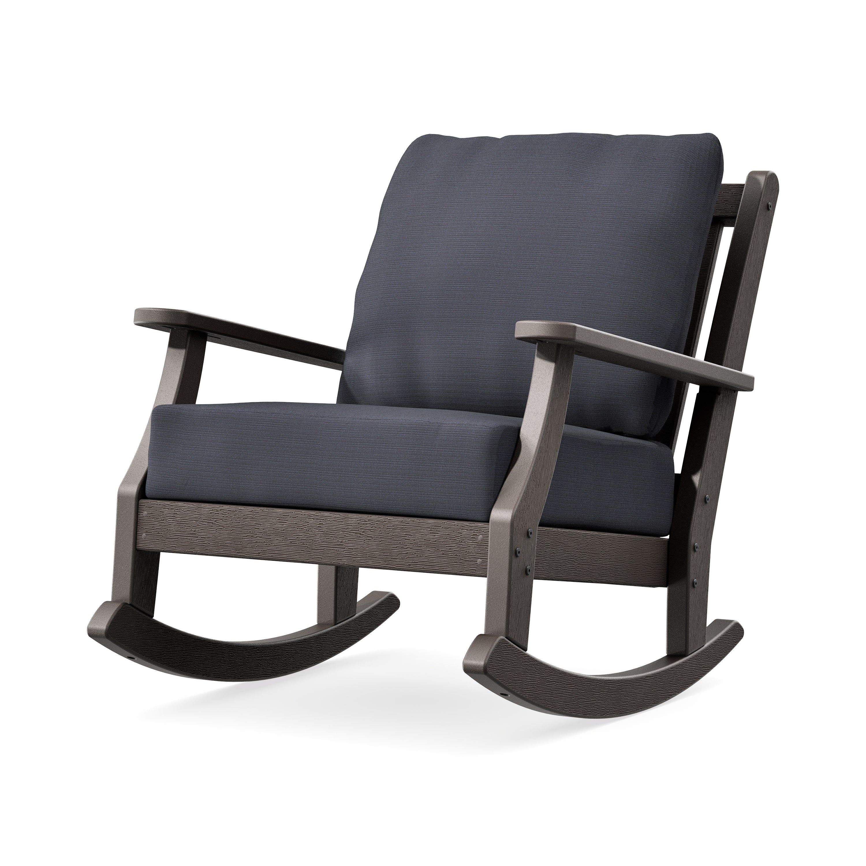 Wovendale Deep Seating Rocking Chair in Vintage Coffee / Midnight Linen