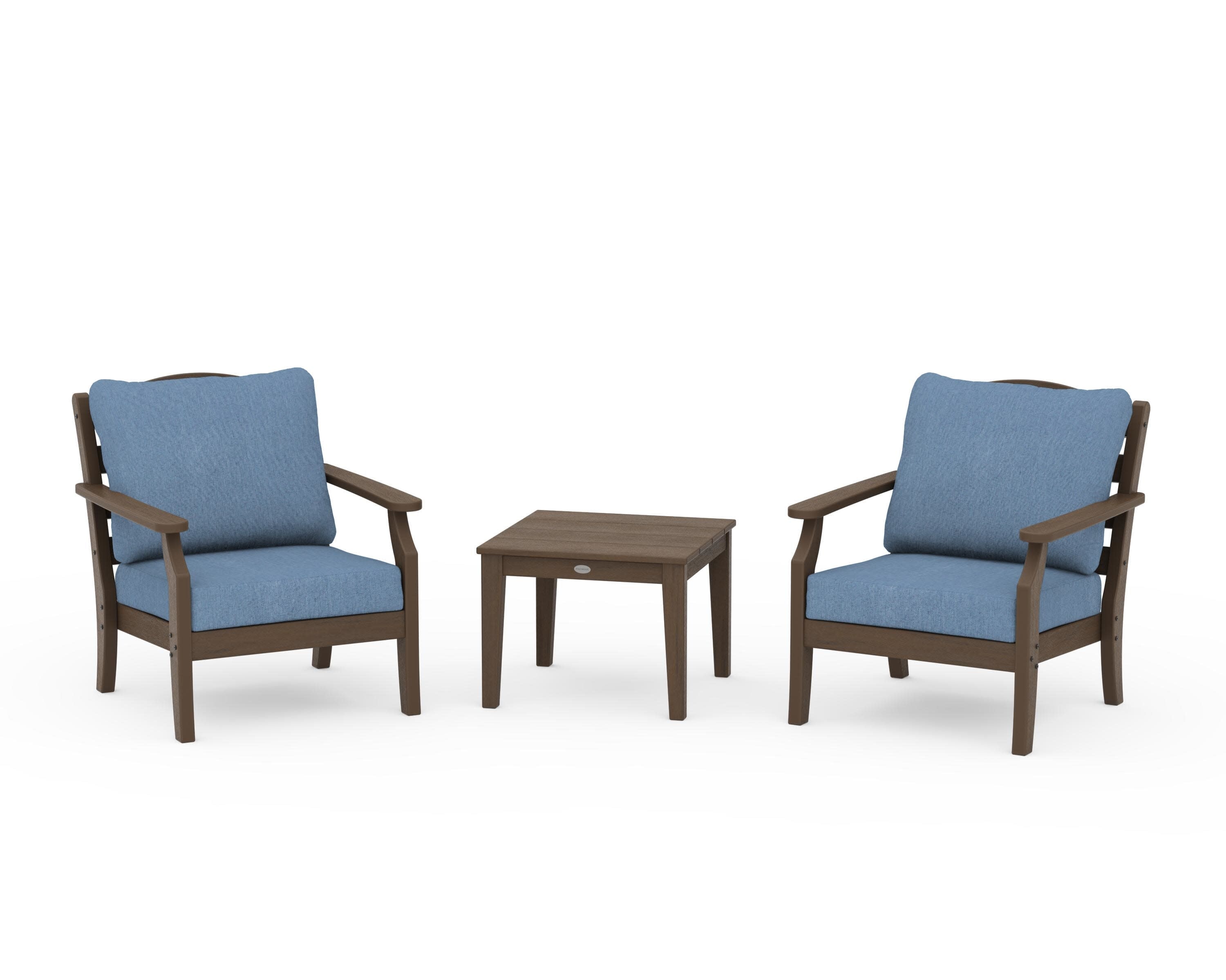 Savannah 3-Piece Deep Seating Set in Kona / Sky Blue