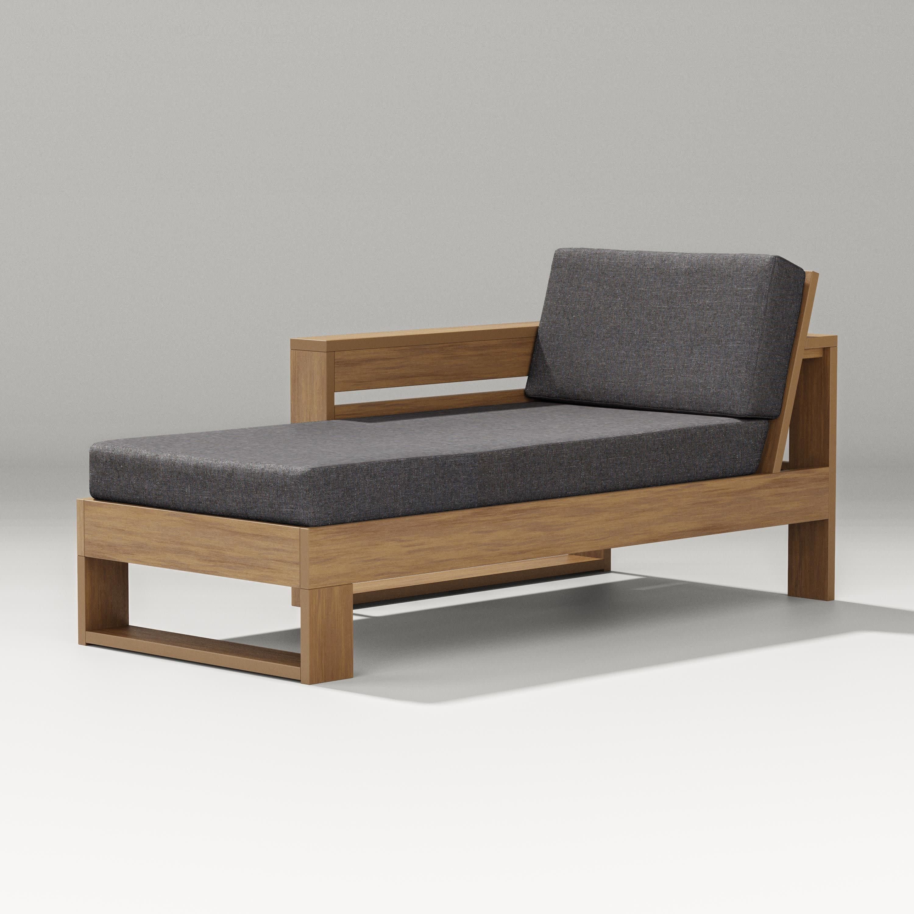 Latitude Modular Left Arm Chaise in Natural / Ash Charcoal