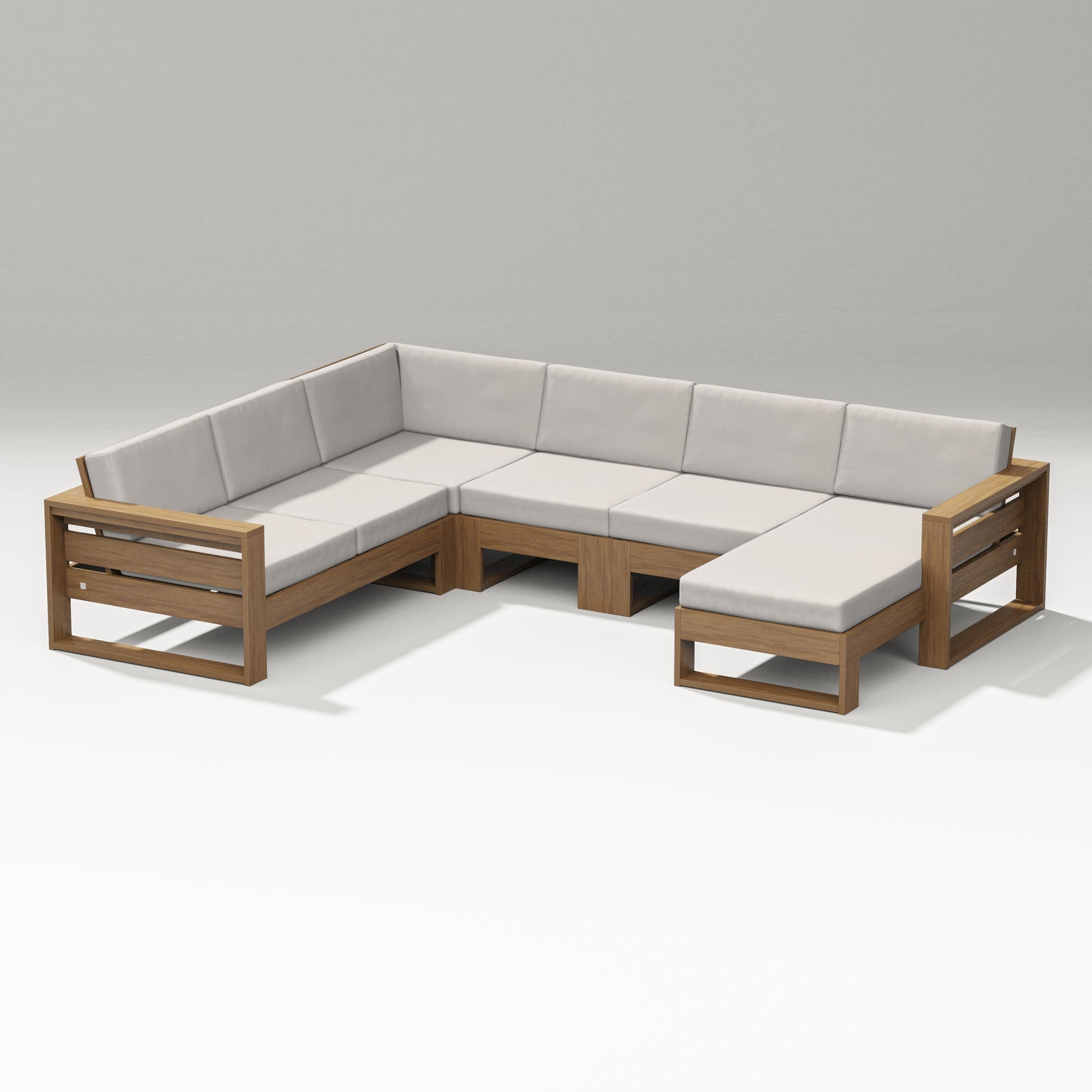 Latitude Corner Sectional with Right Chaise in Natural / Cast Ash