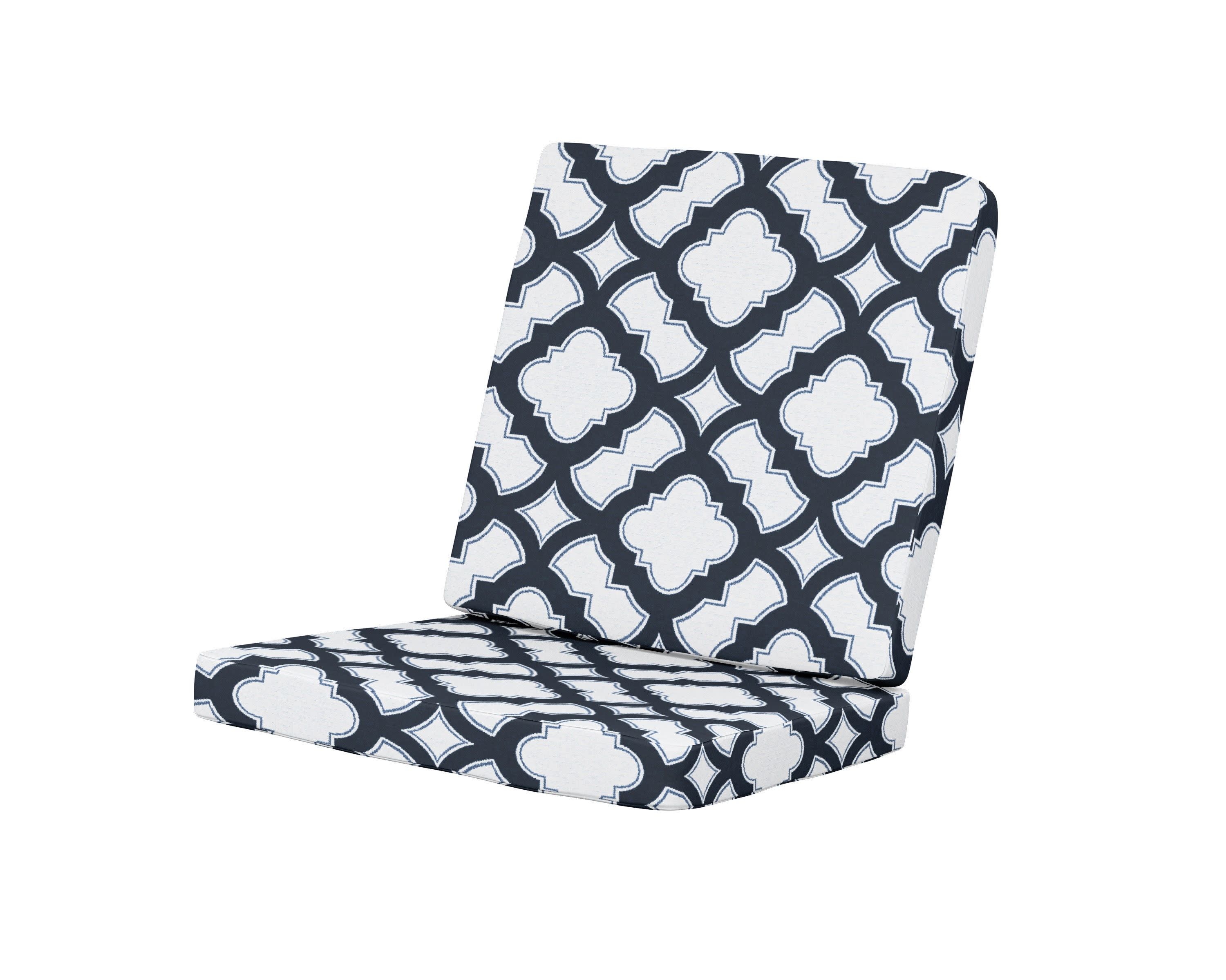 Modern Chair Cushion in Trellis Marine Indigo