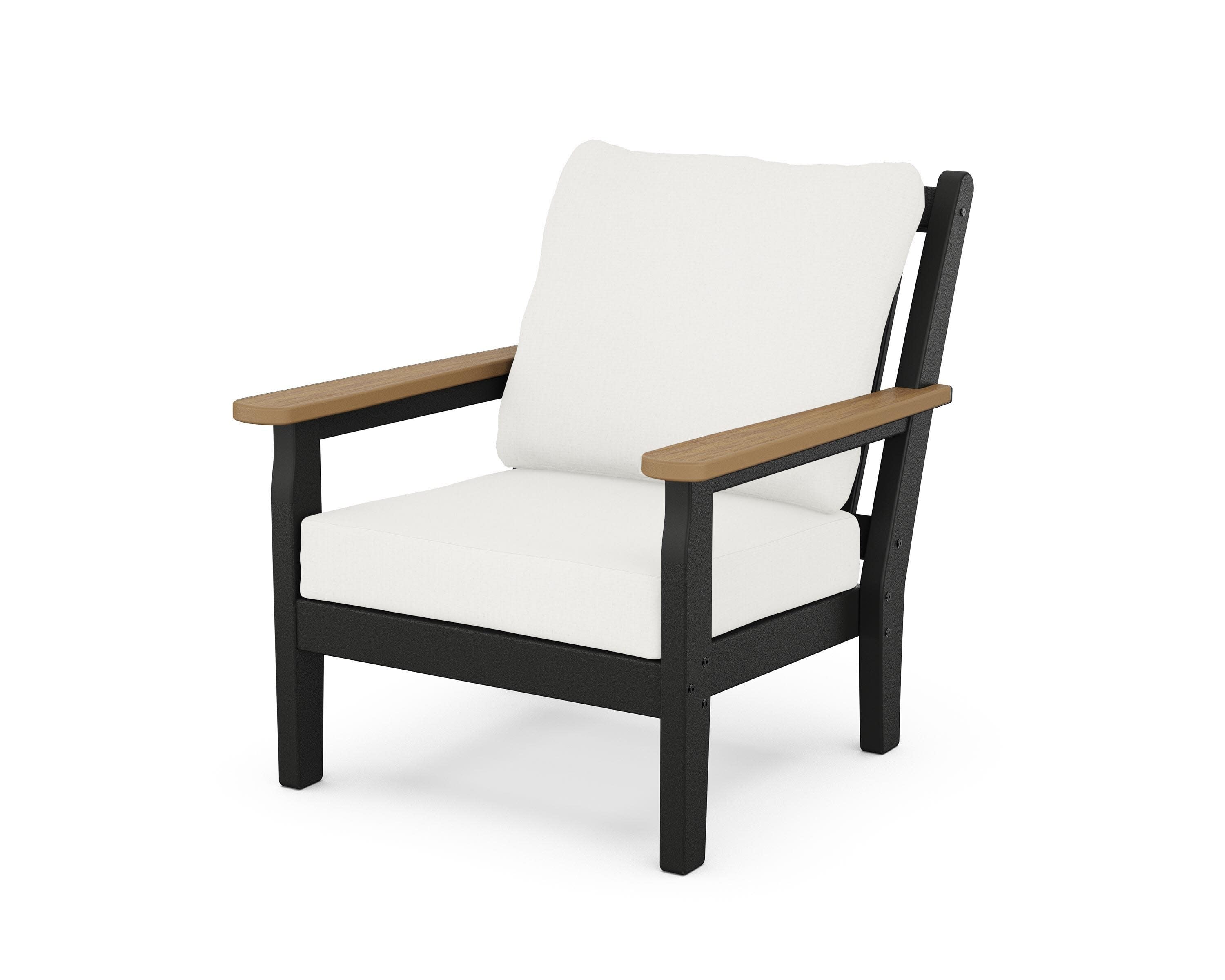 Chippendale Deep Seating Chair in Black / Natural / Natural Linen
