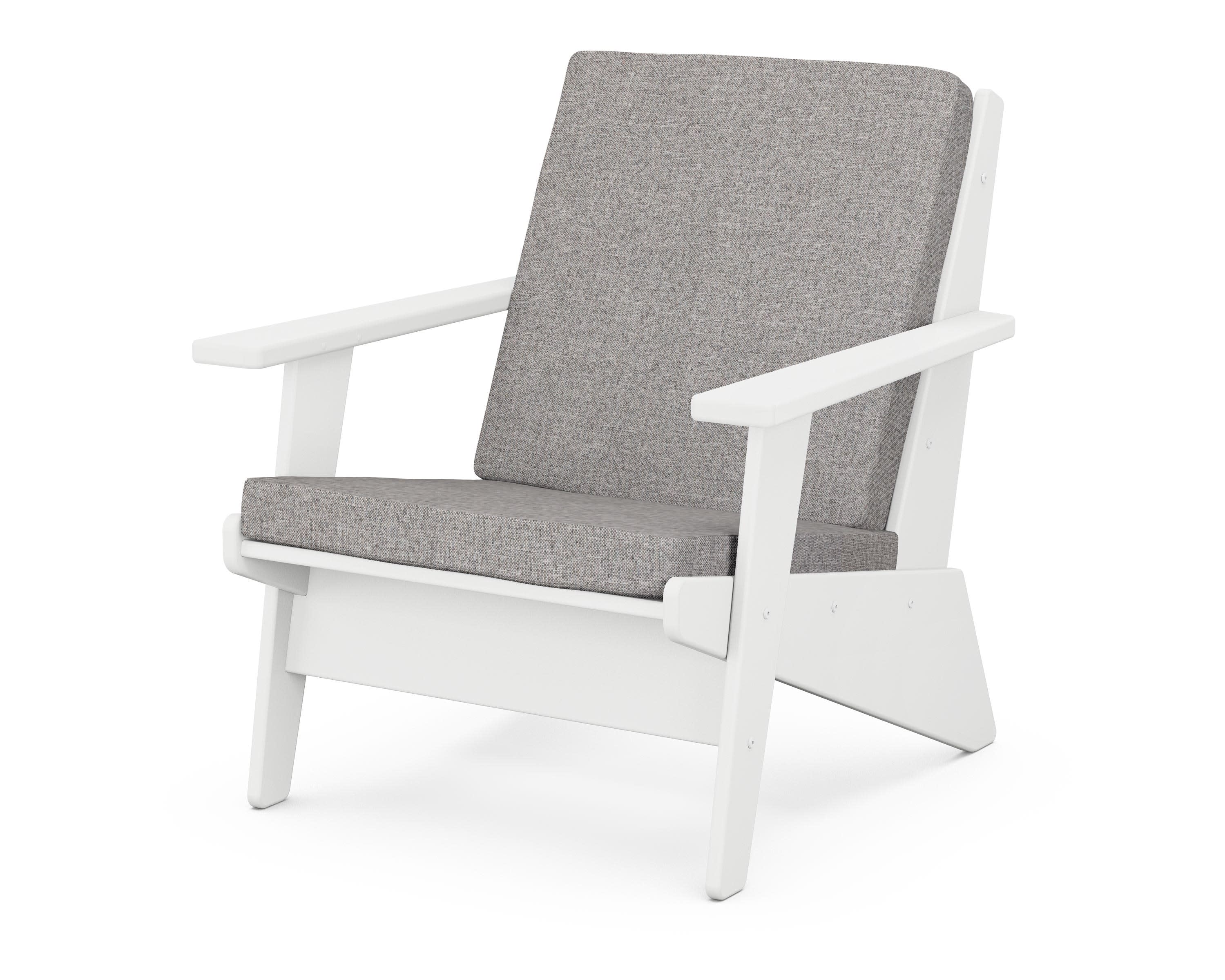 Riviera Modern Lounge Chair in White / Grey Mist