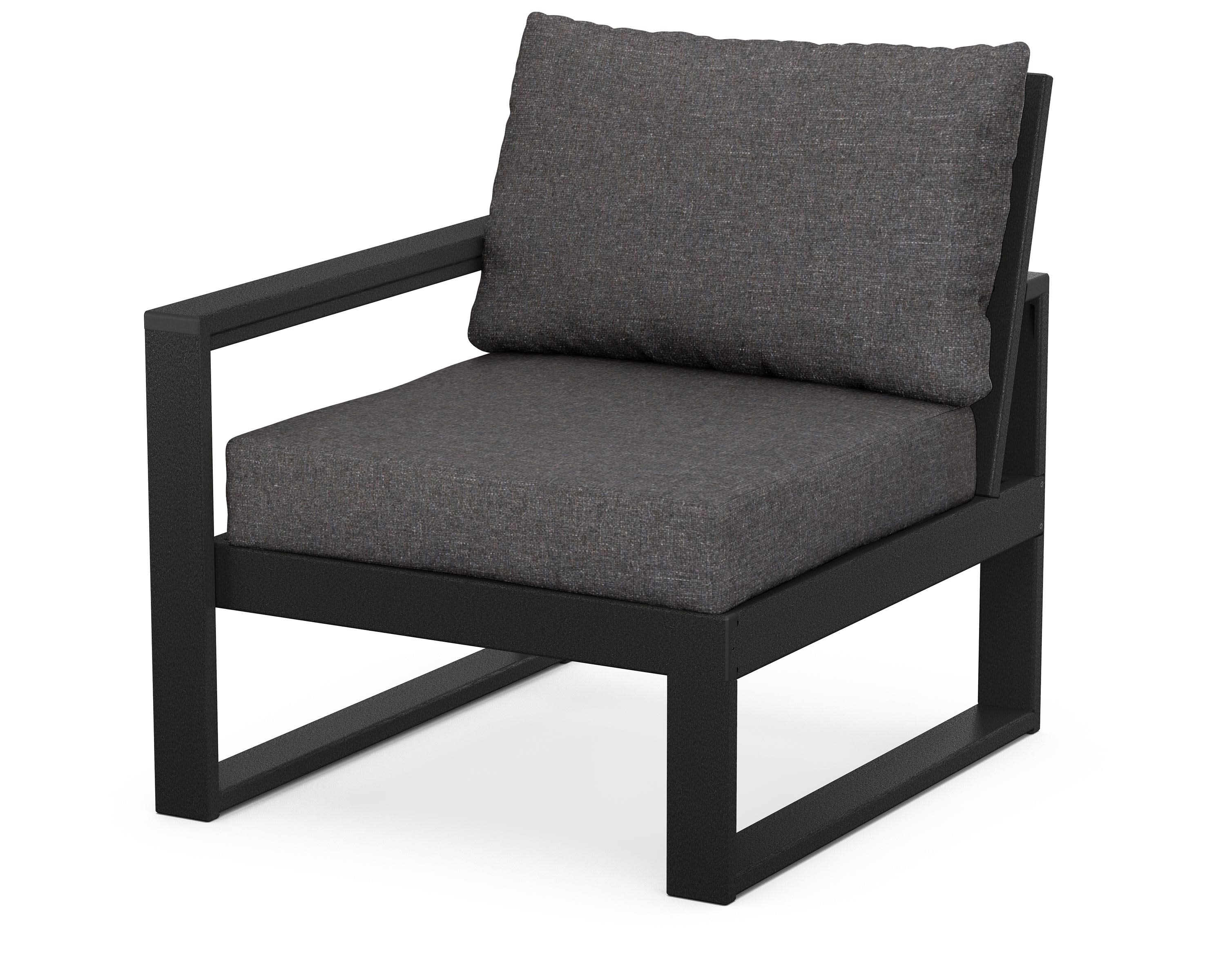 EDGE Modular Left Arm Chair in Black / Ash Charcoal