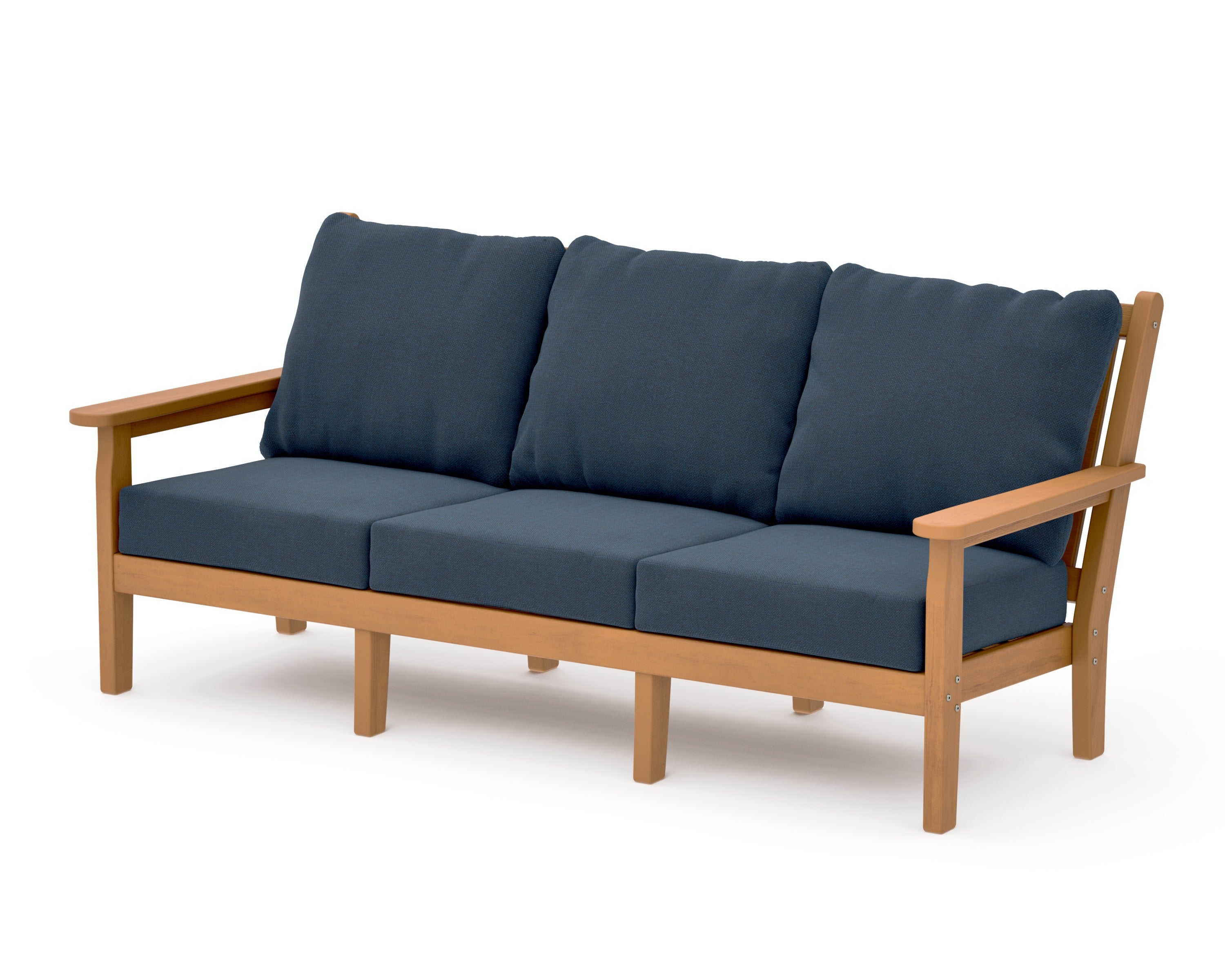 Chippendale Deep Seating Sofa in Natural / Marine Indigo