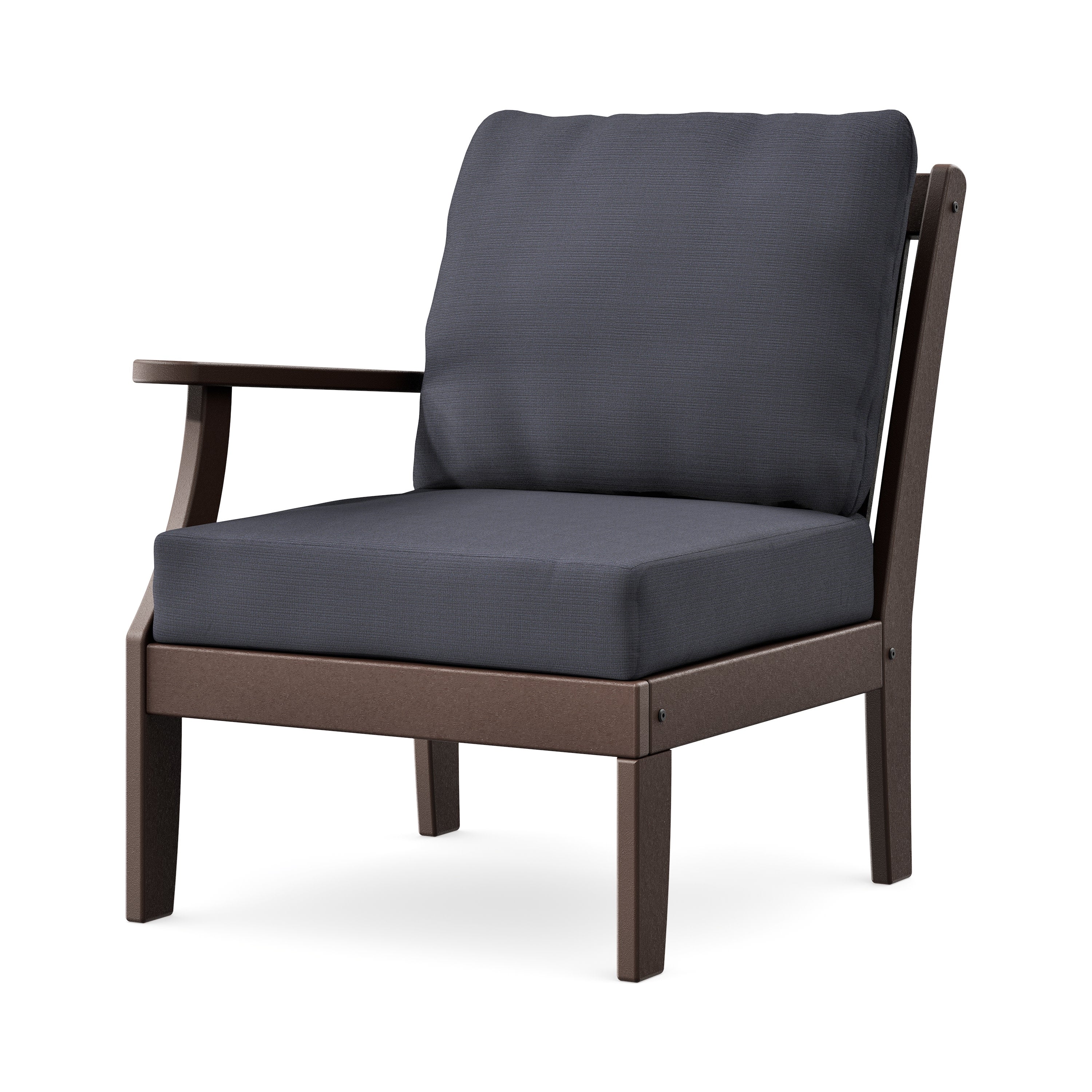 Braxton Modular Left Arm Chair in Mahogany / Midnight Linen