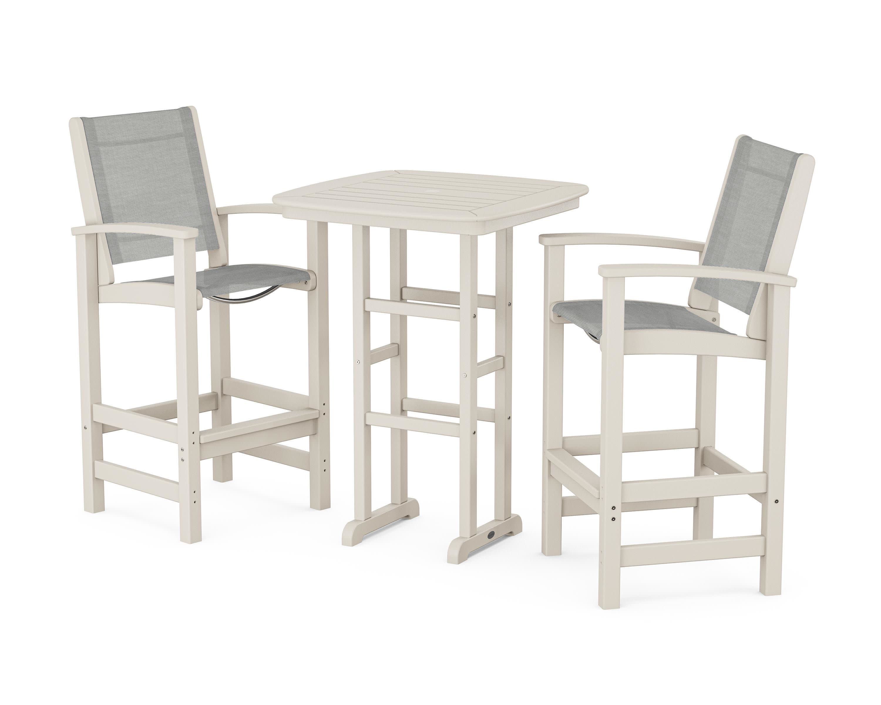 Coastal 3-Piece Bar Set in Sand / Metallic Sling