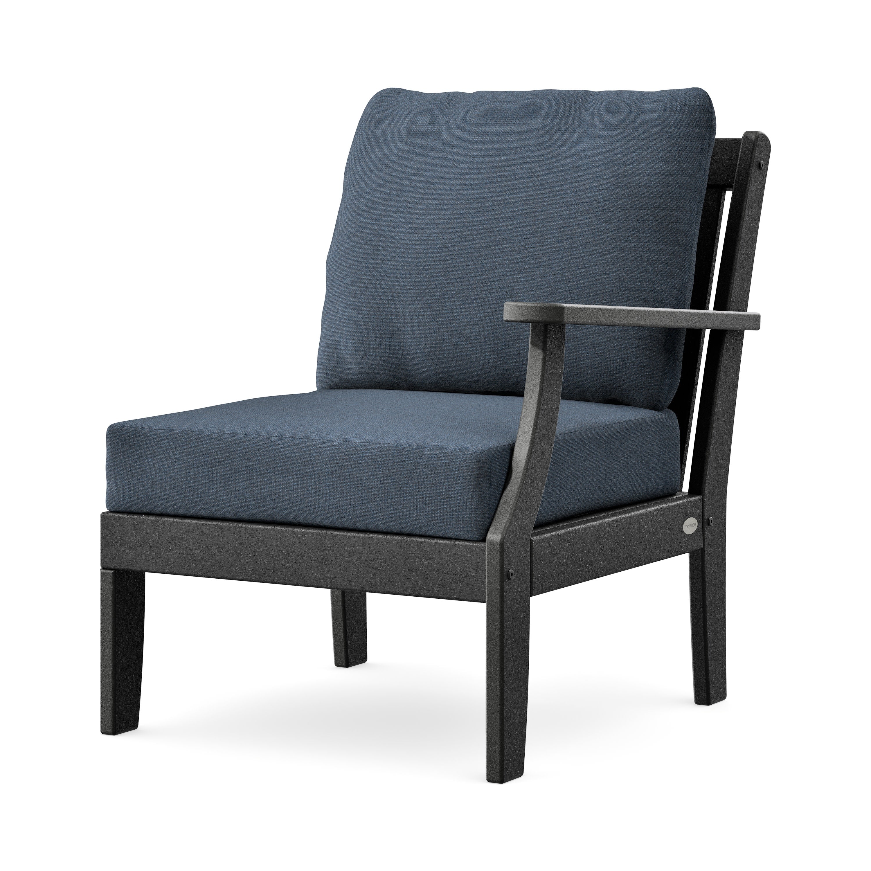 Braxton Modular Right Arm Chair in Black / Marine Indigo