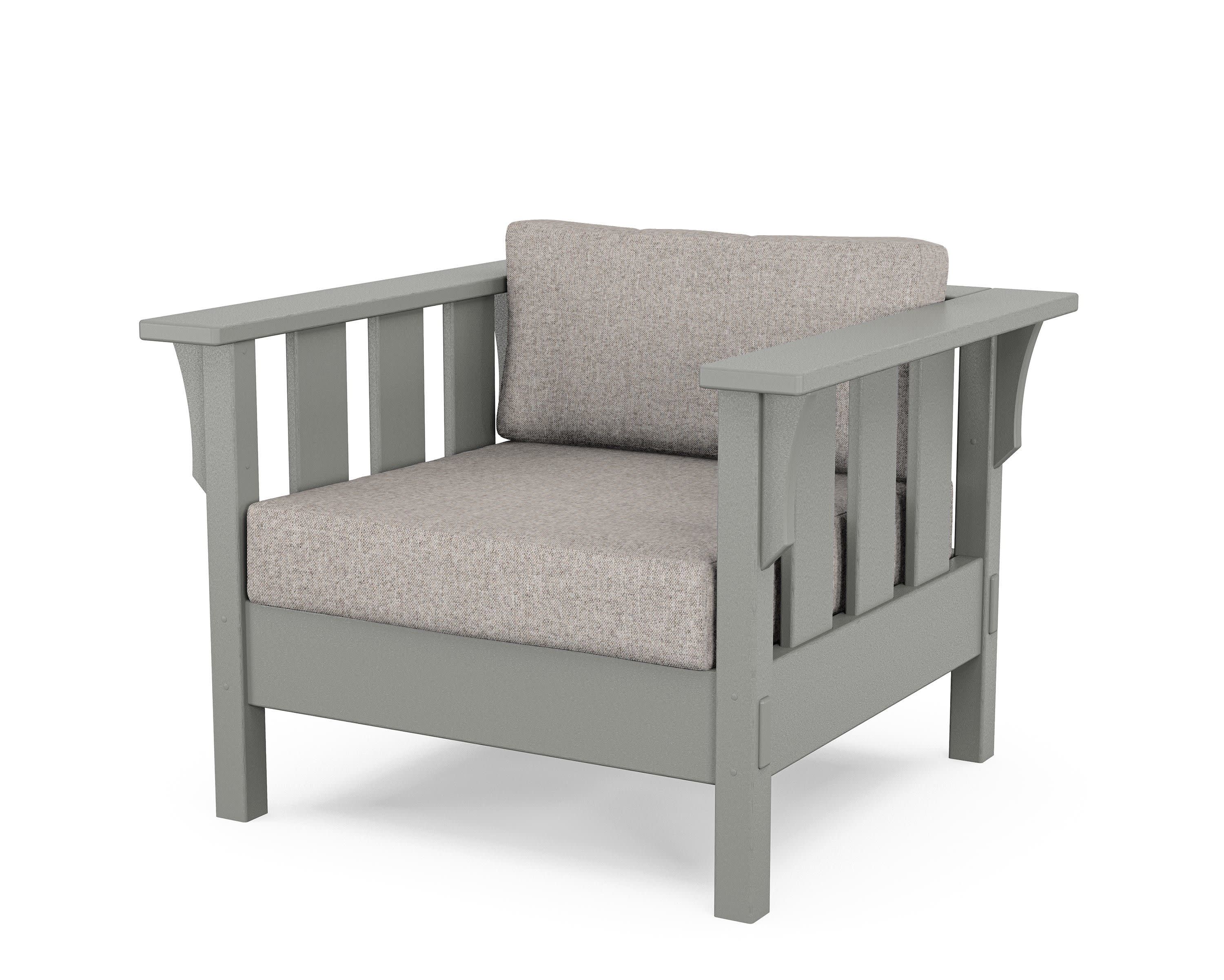 Acadia Deep Seating Chair in Slate Grey / Weathered Tweed
