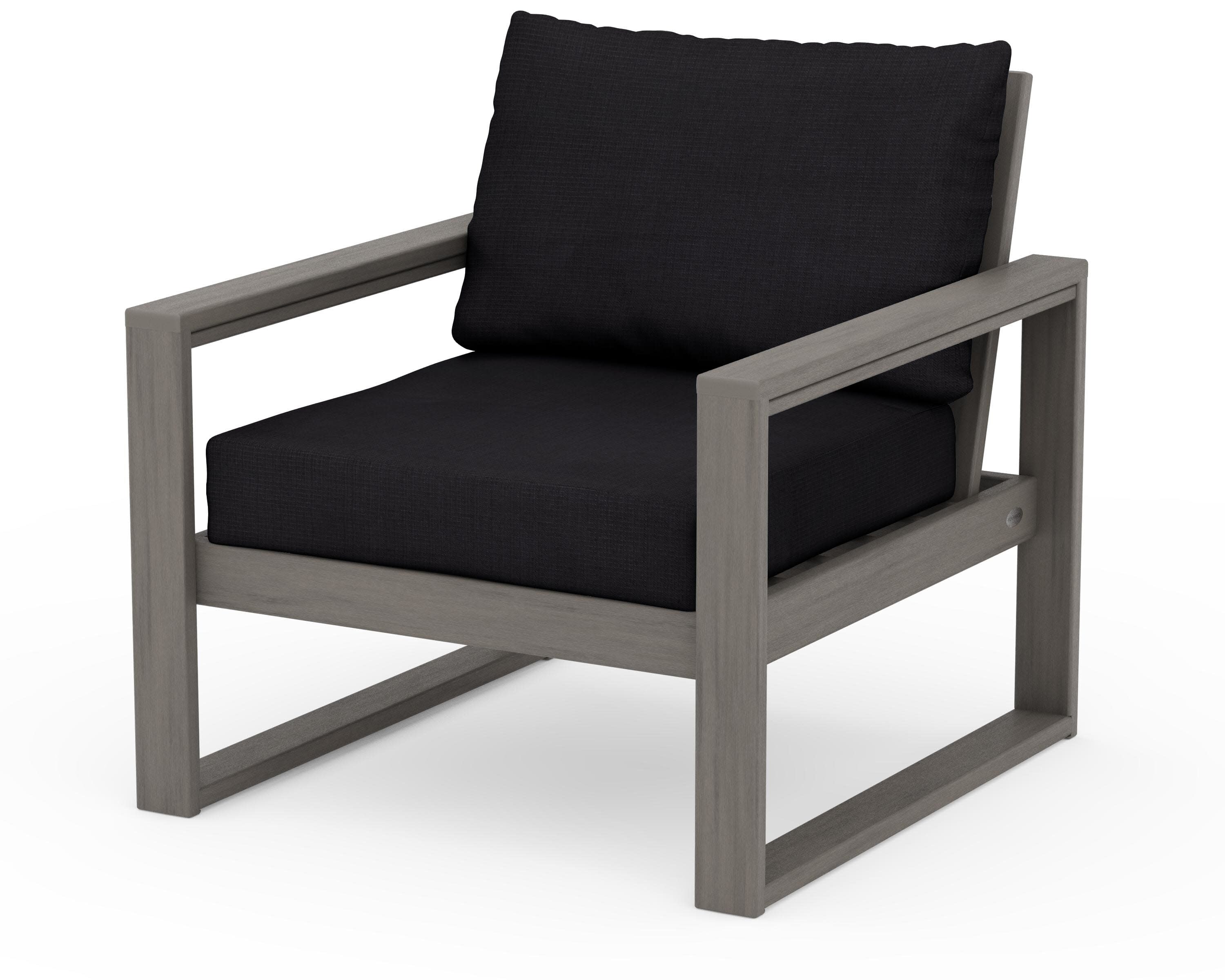 EDGE Club Chair in Driftwood / Midnight Linen