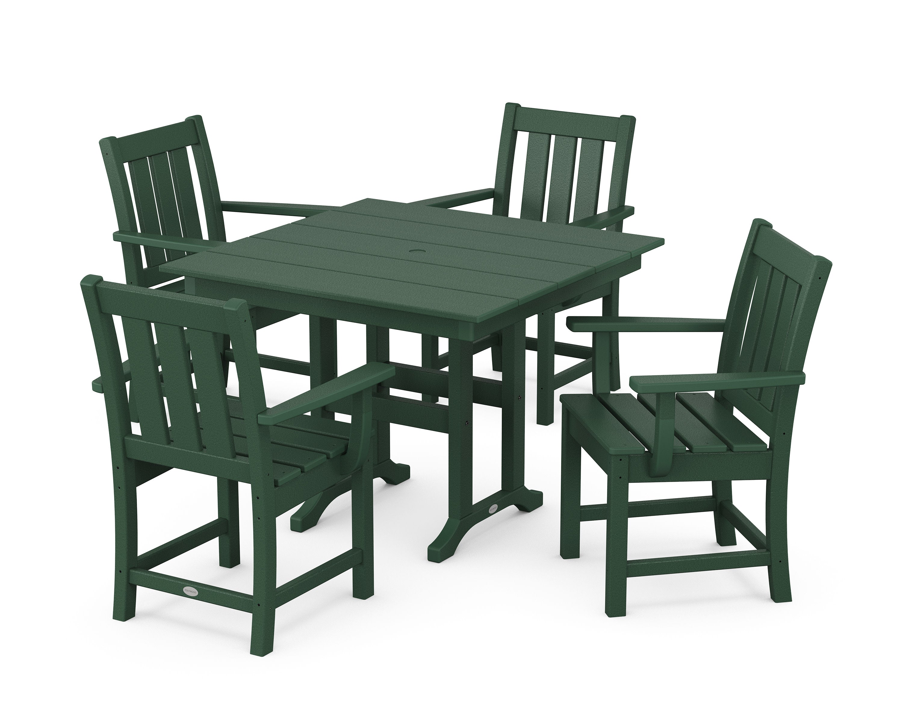 Oxford 5-Piece Farmhouse Dining Set in Green
