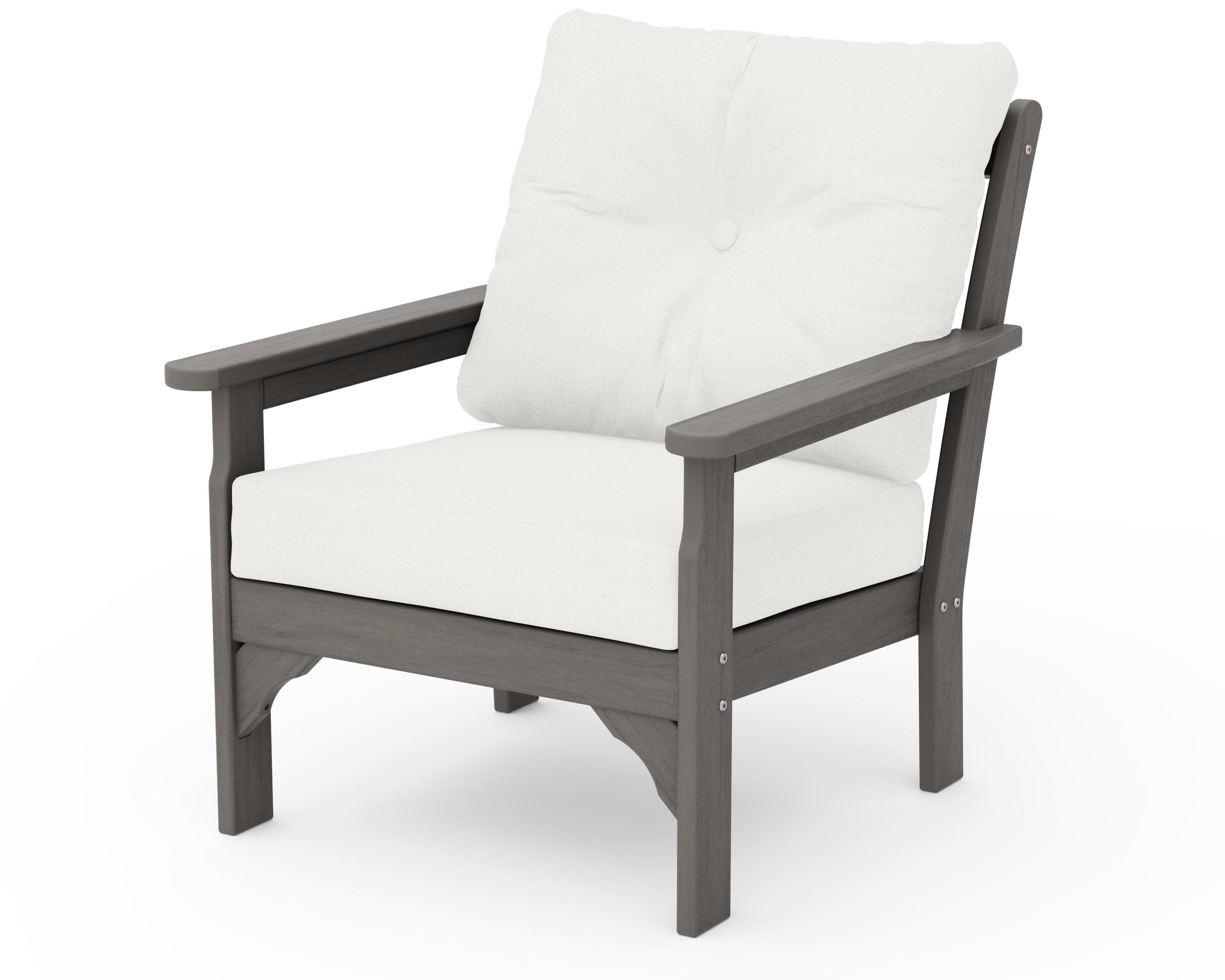 Vineyard Deep Seating Chair in Driftwood / Natural Linen