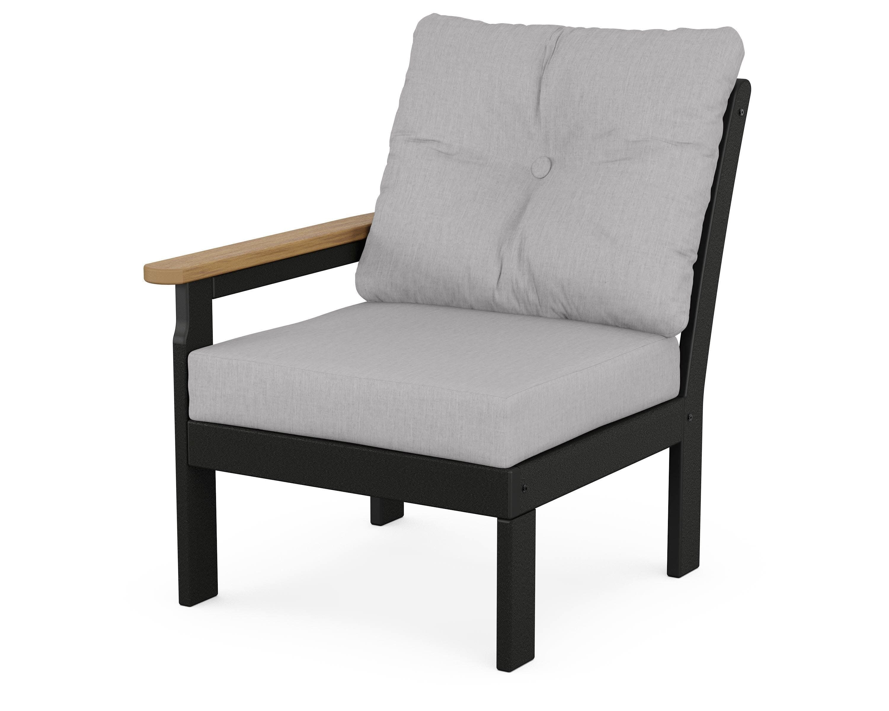 Vineyard Modular Left Arm Chair in Black / Natural / Granite