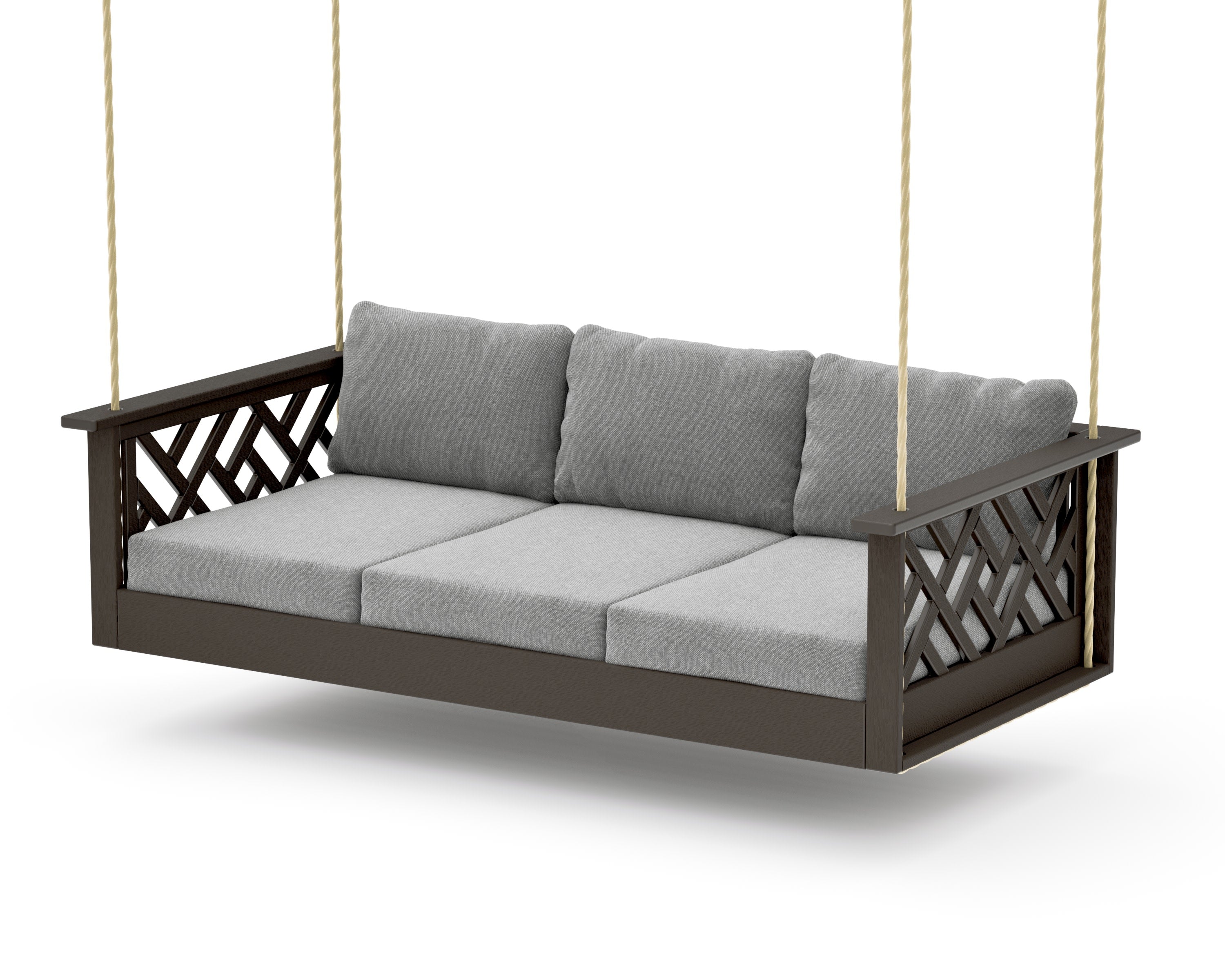 Chippendale Daybed Swing in Vintage Coffee / Grey Mist