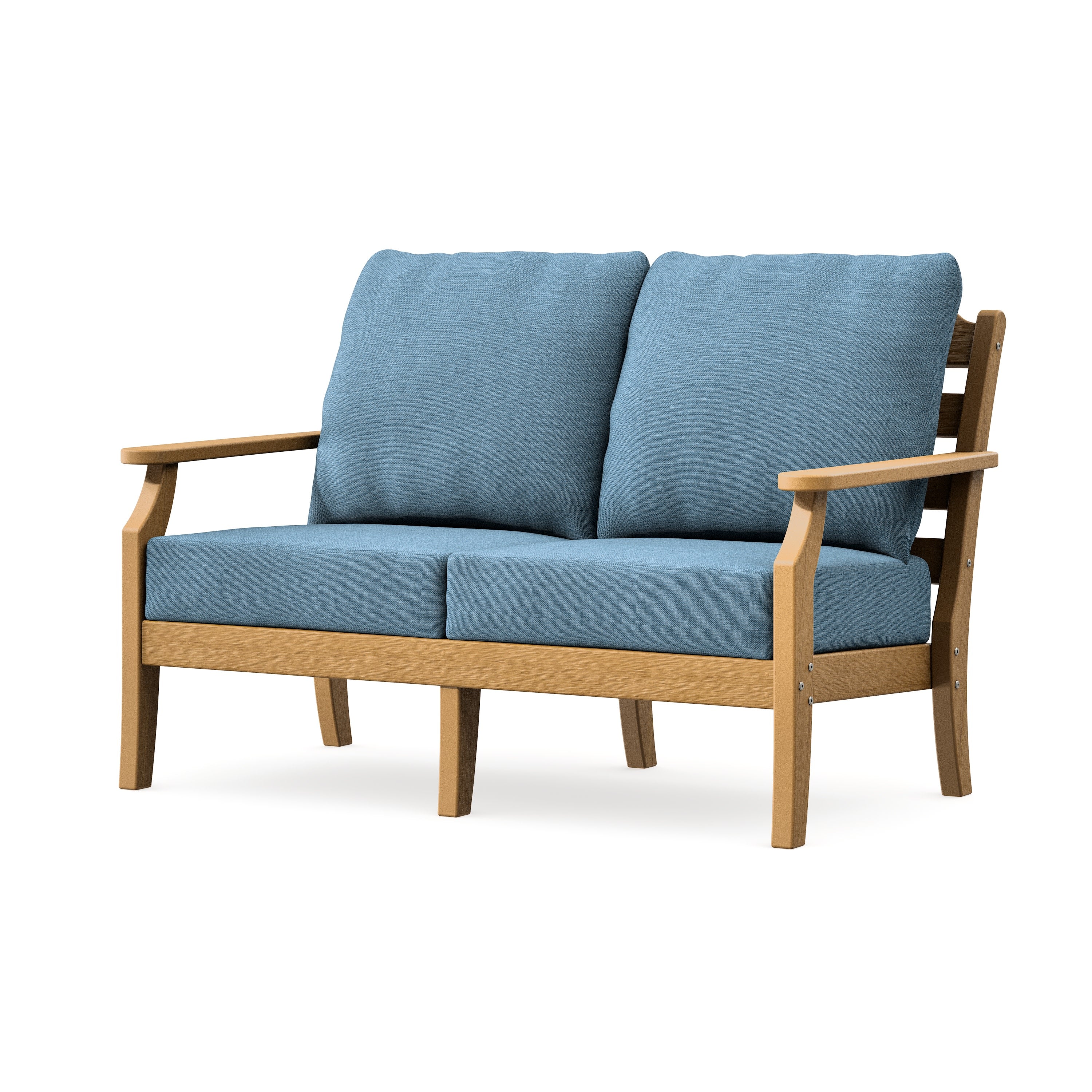 Savannah Deep Seating Loveseat in Natural / Sky Blue