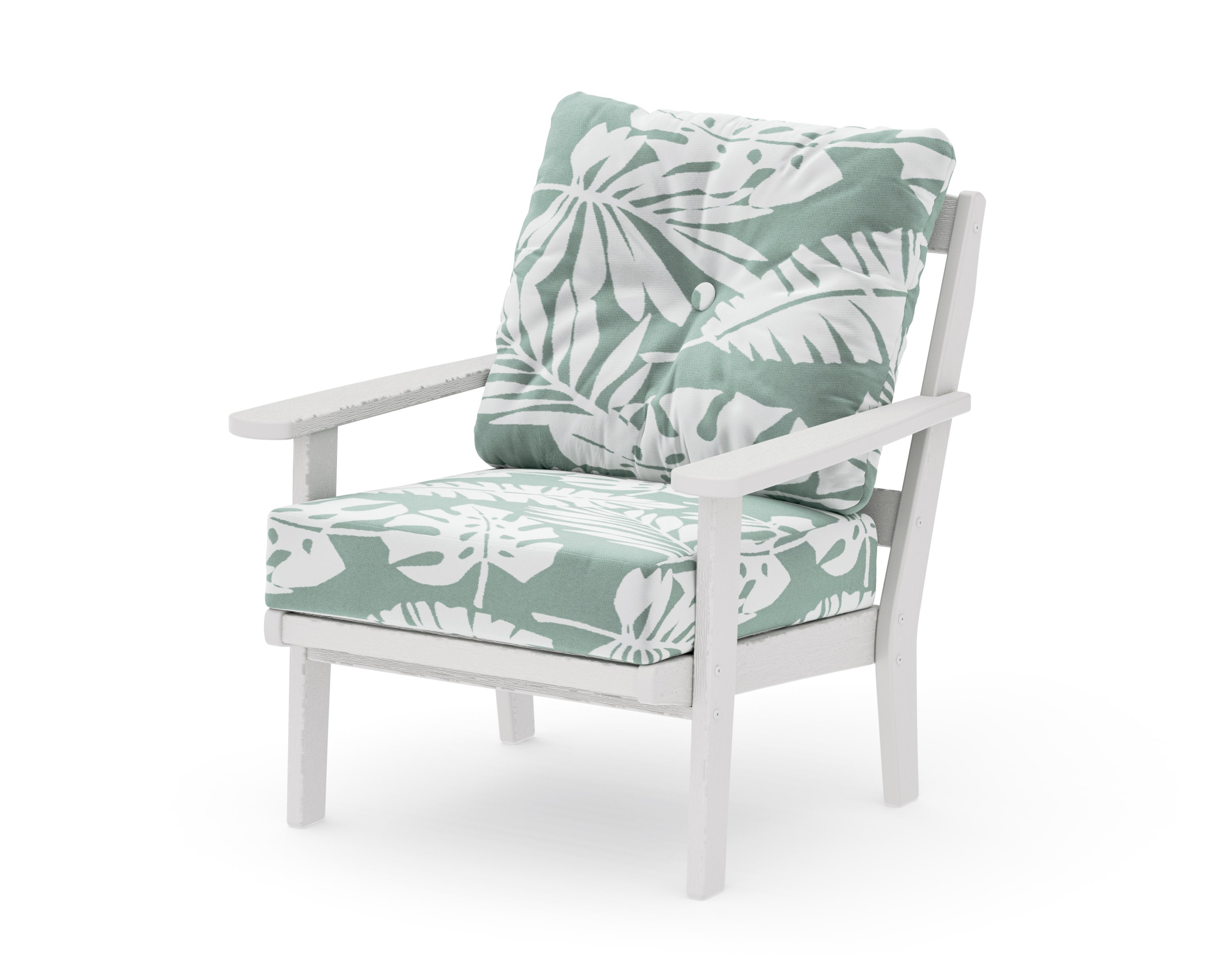 Mission Deep Seating Chair in Vintage White / Leaf Glacier Spa