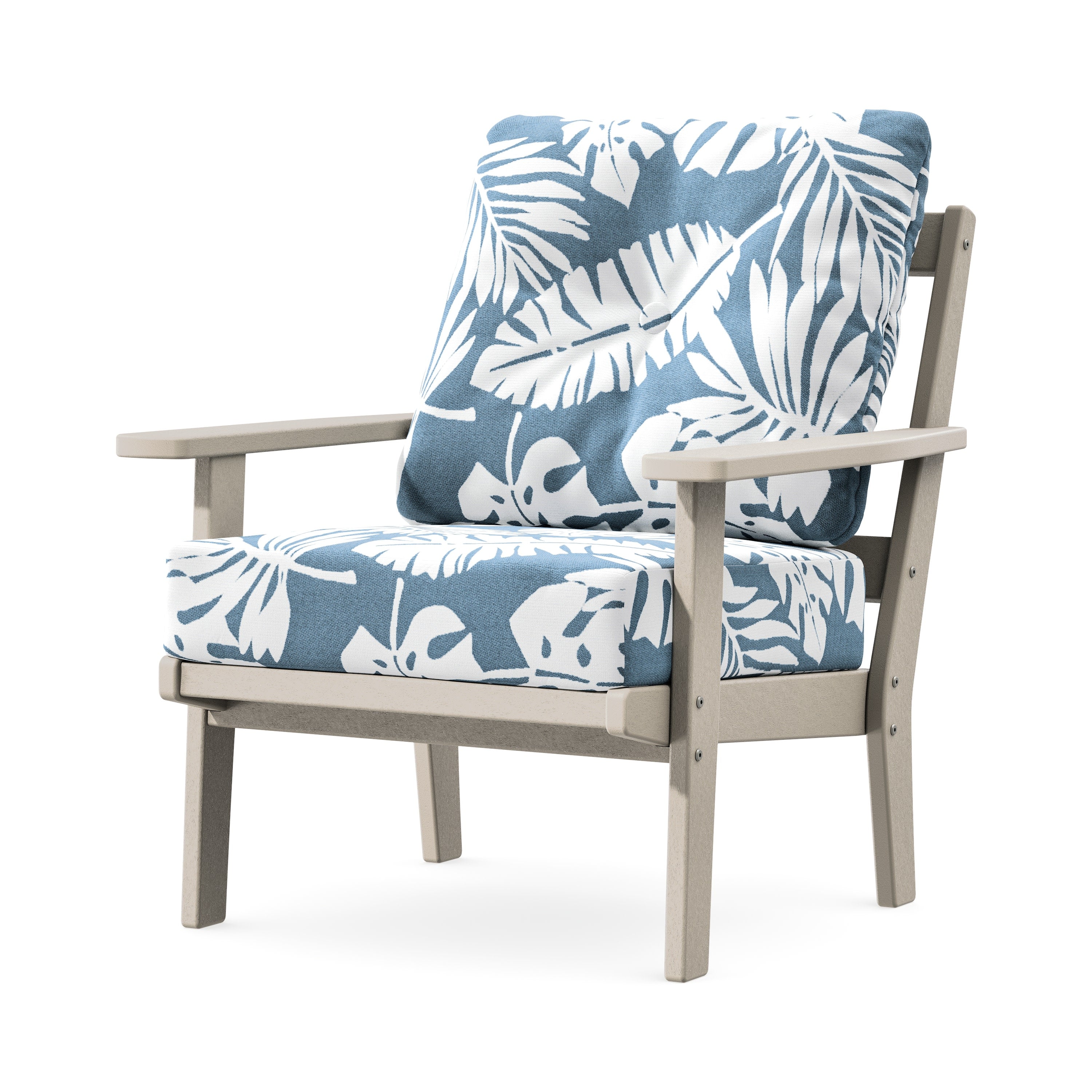 Prairie Deep Seating Chair in Sand / Leaf Sky Blue