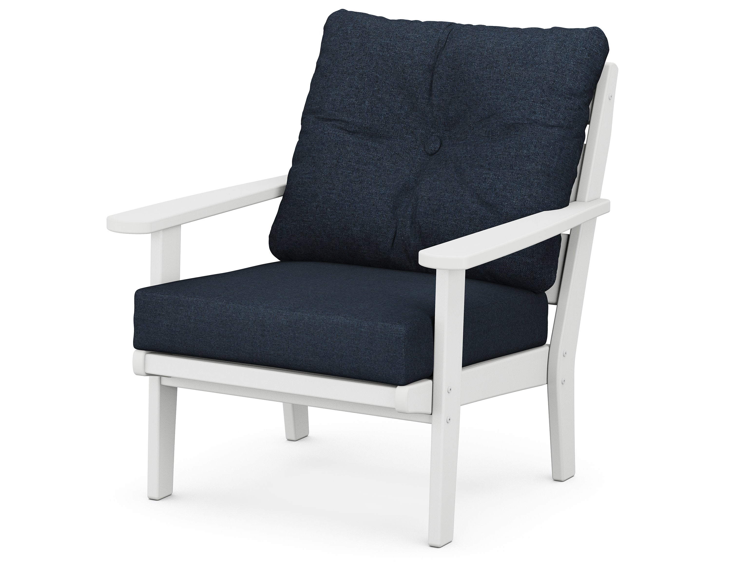 Lakeside Deep Seating Chair in White / Marine Indigo