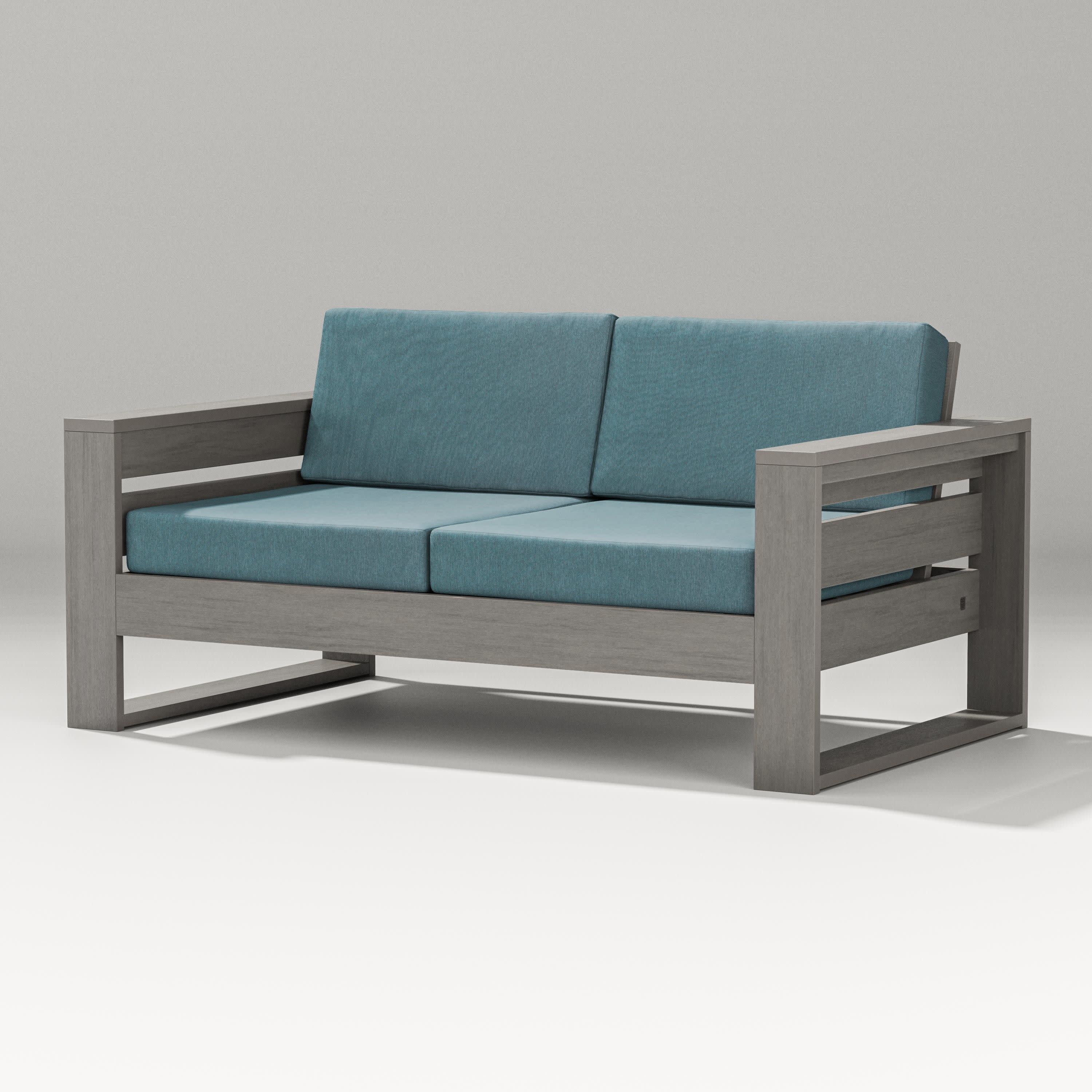 Latitude Loveseat in Driftwood / Ocean Teal