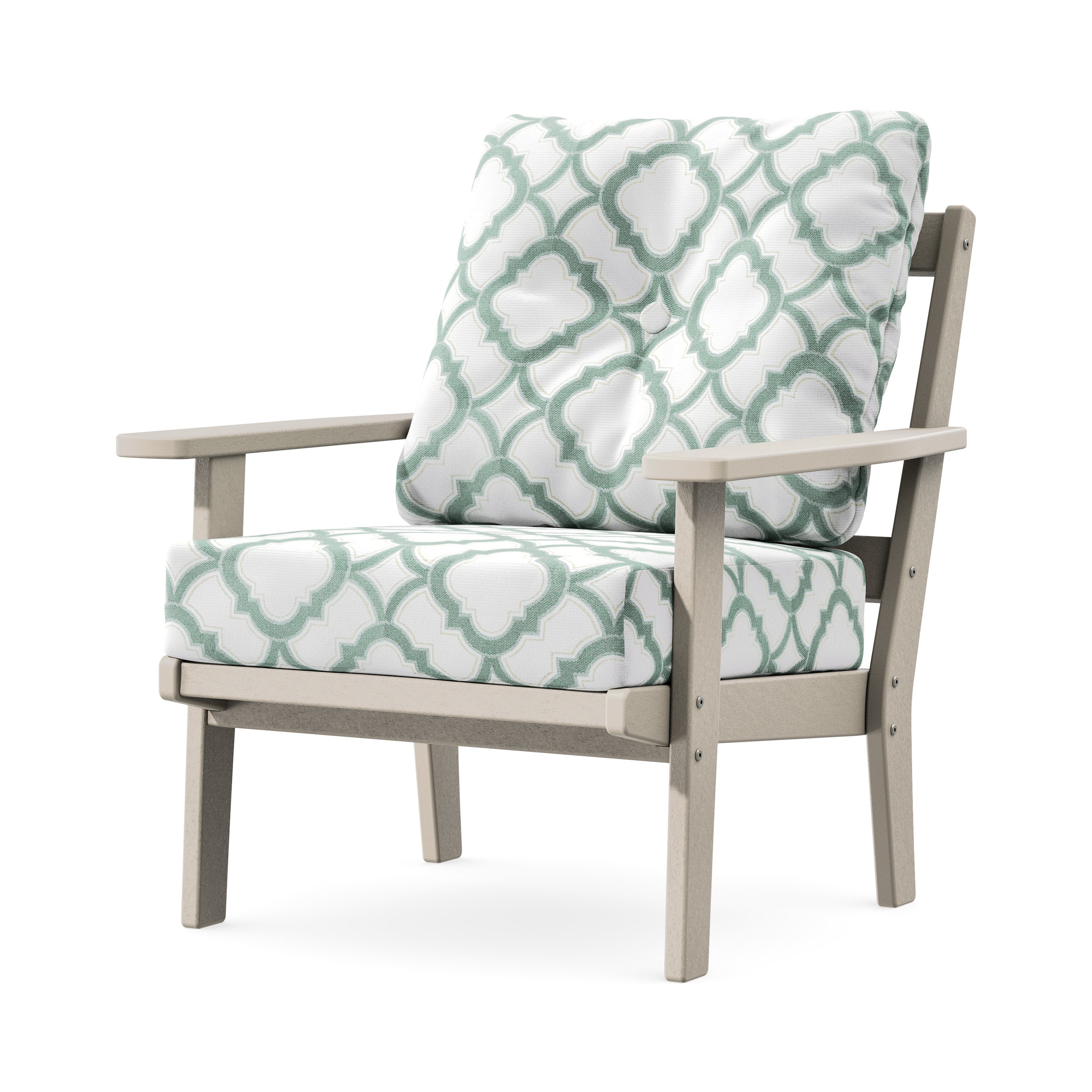 Prairie Deep Seating Chair in Sand / Trellis Glacier Spa