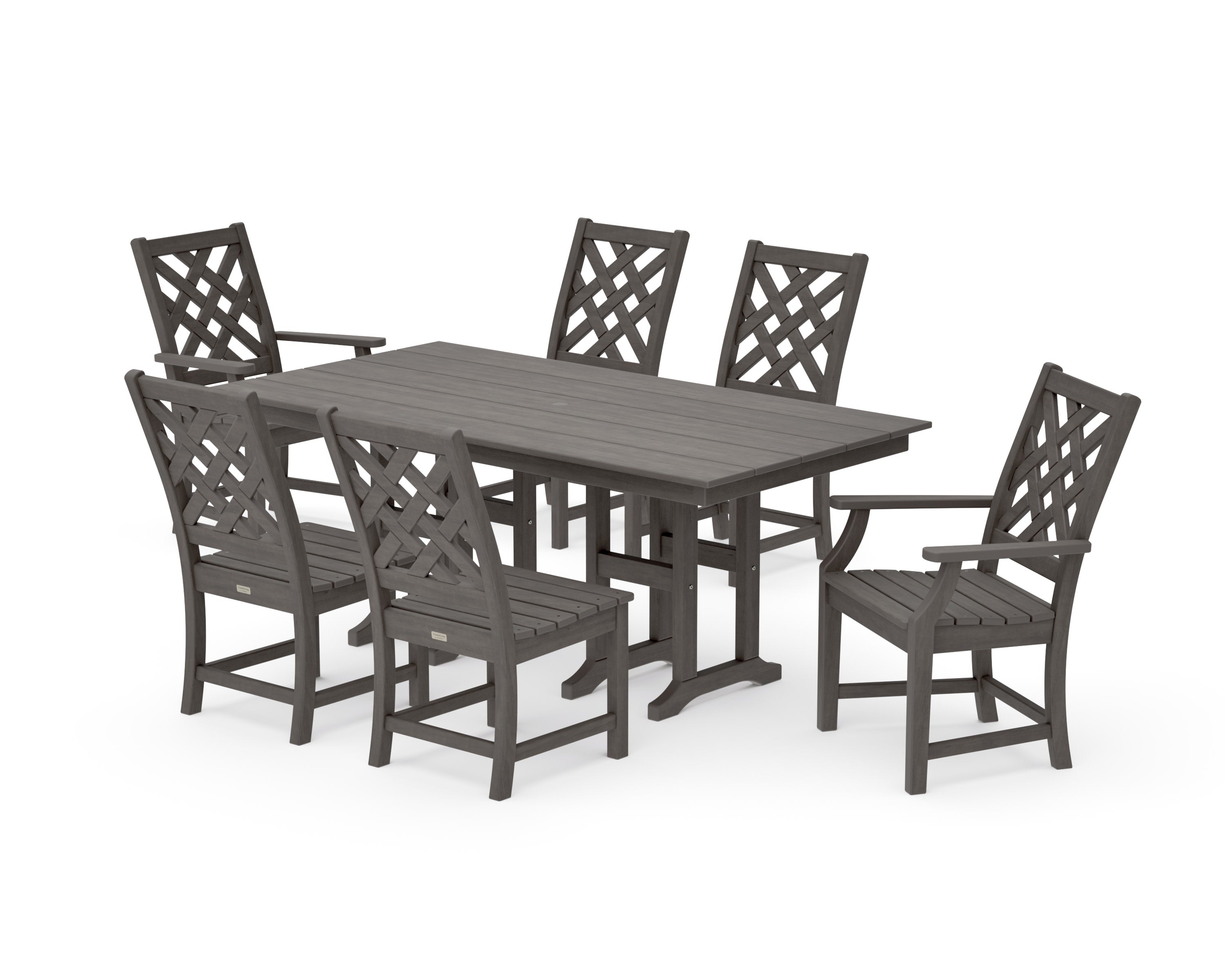 Wovendale 7-Piece Farmhouse Dining Set in Driftwood