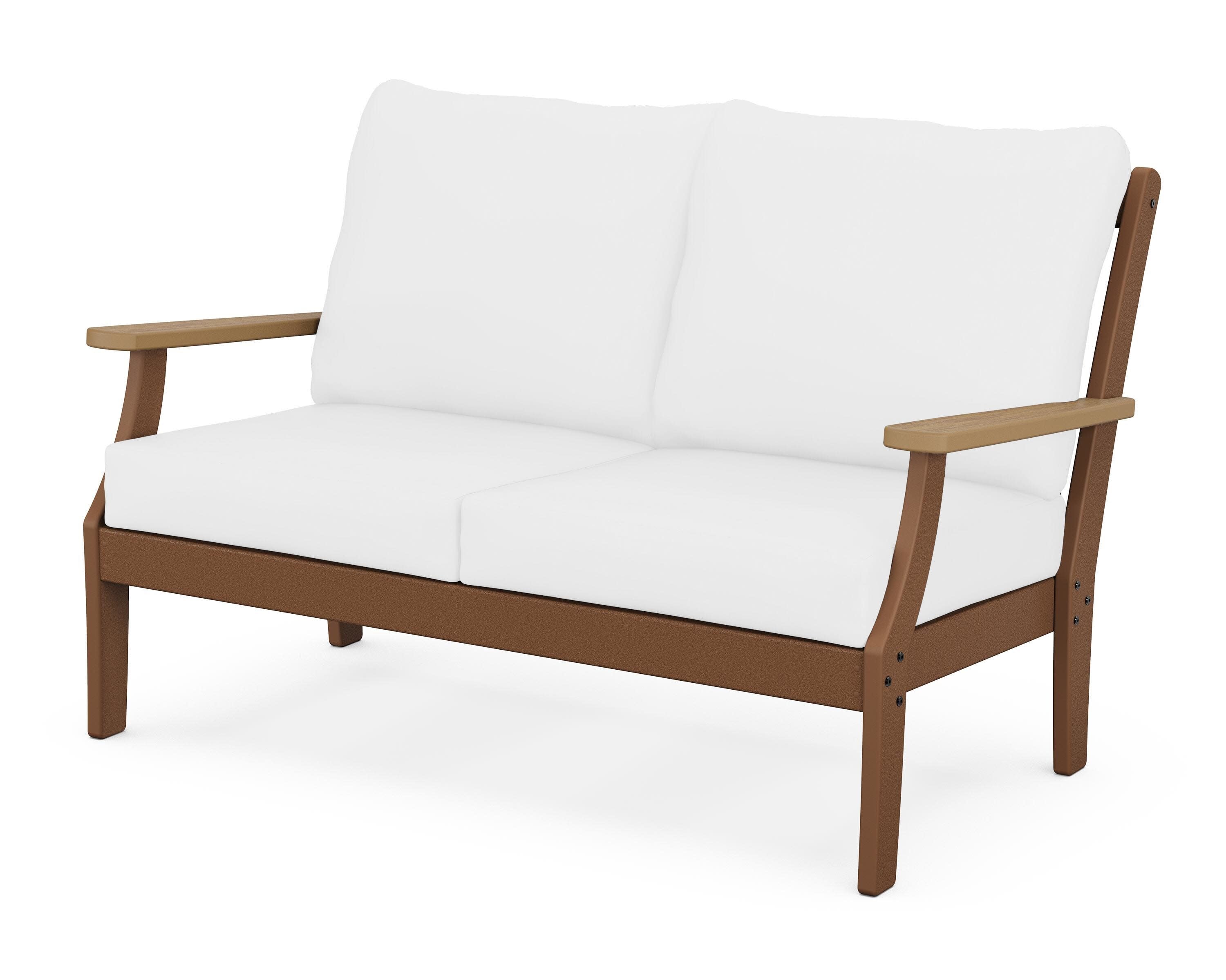 Braxton Deep Seating Loveseat in Teak / Natural / Natural