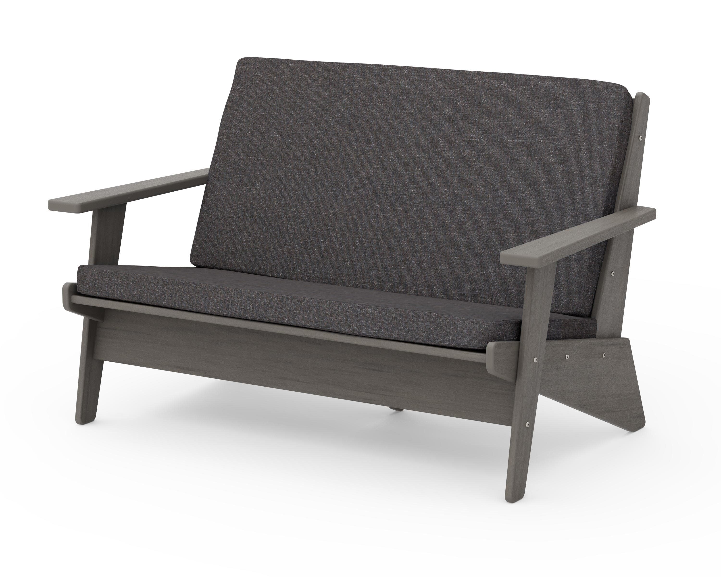 Riviera Modern Lounge Loveseat in Driftwood / Ash Charcoal