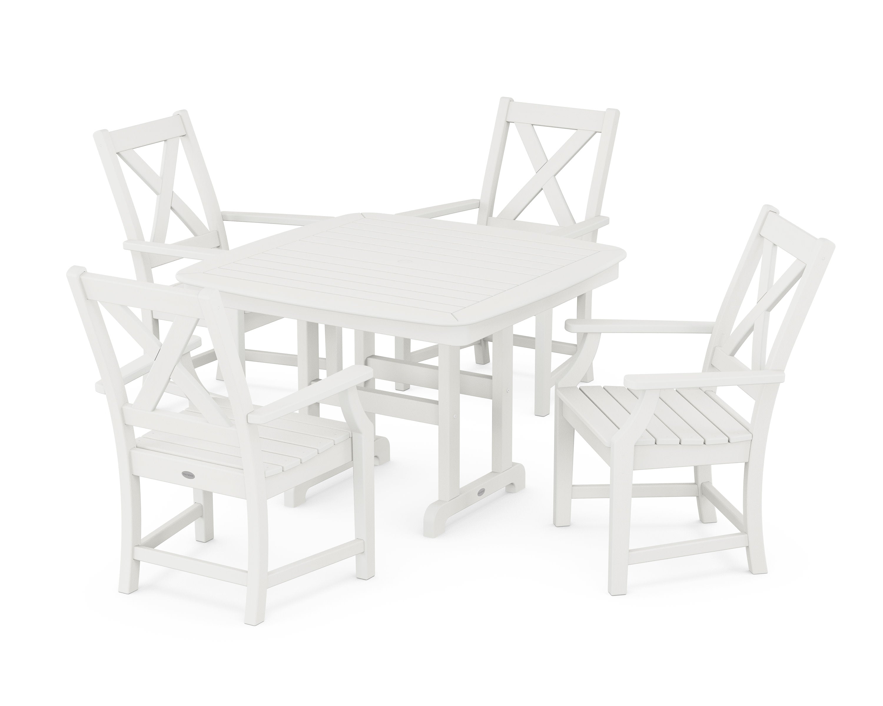 Braxton 5-Piece Dining Set with Trestle Legs in Vintage White