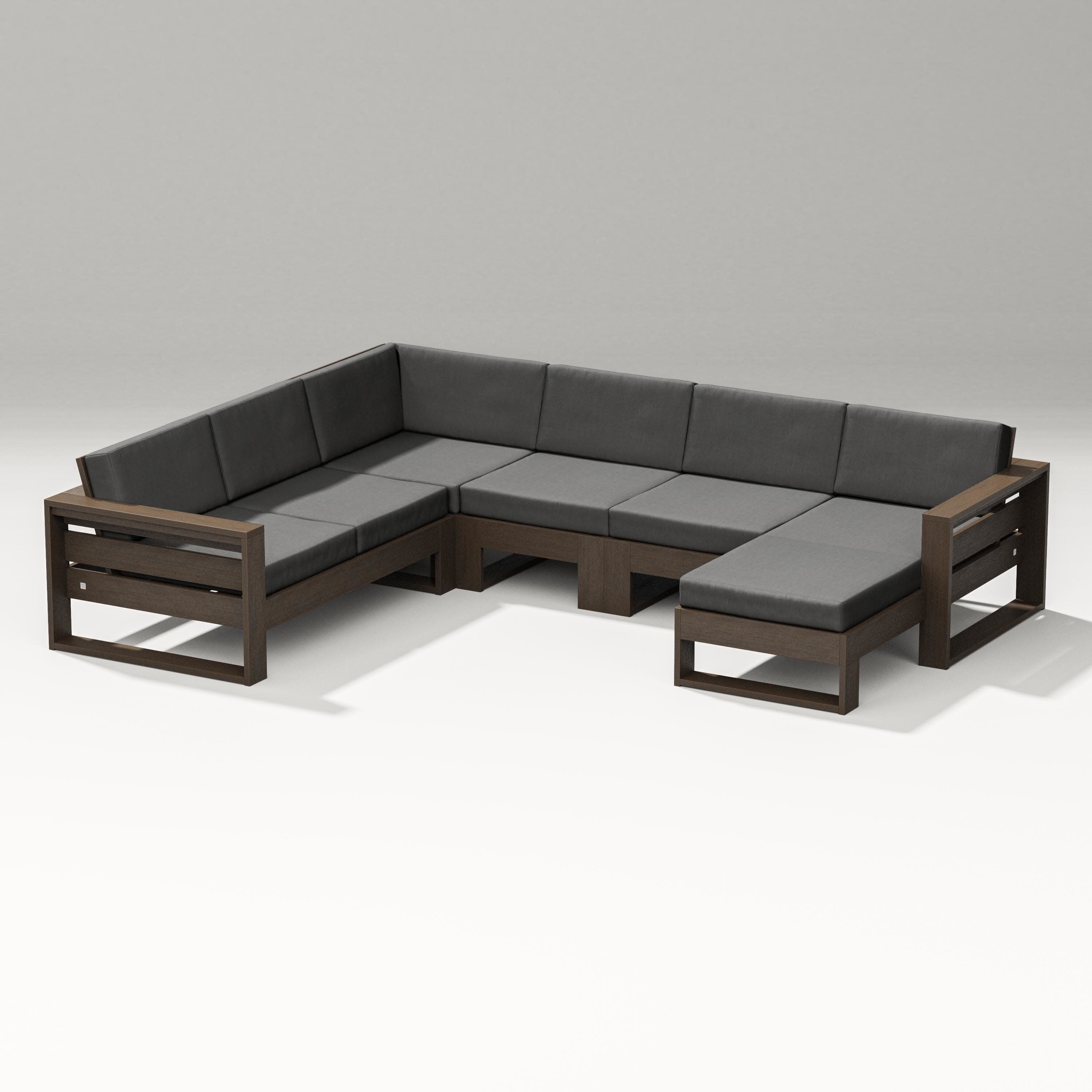 Latitude Corner Sectional with Right Chaise in Kona / Spectrum Carbon