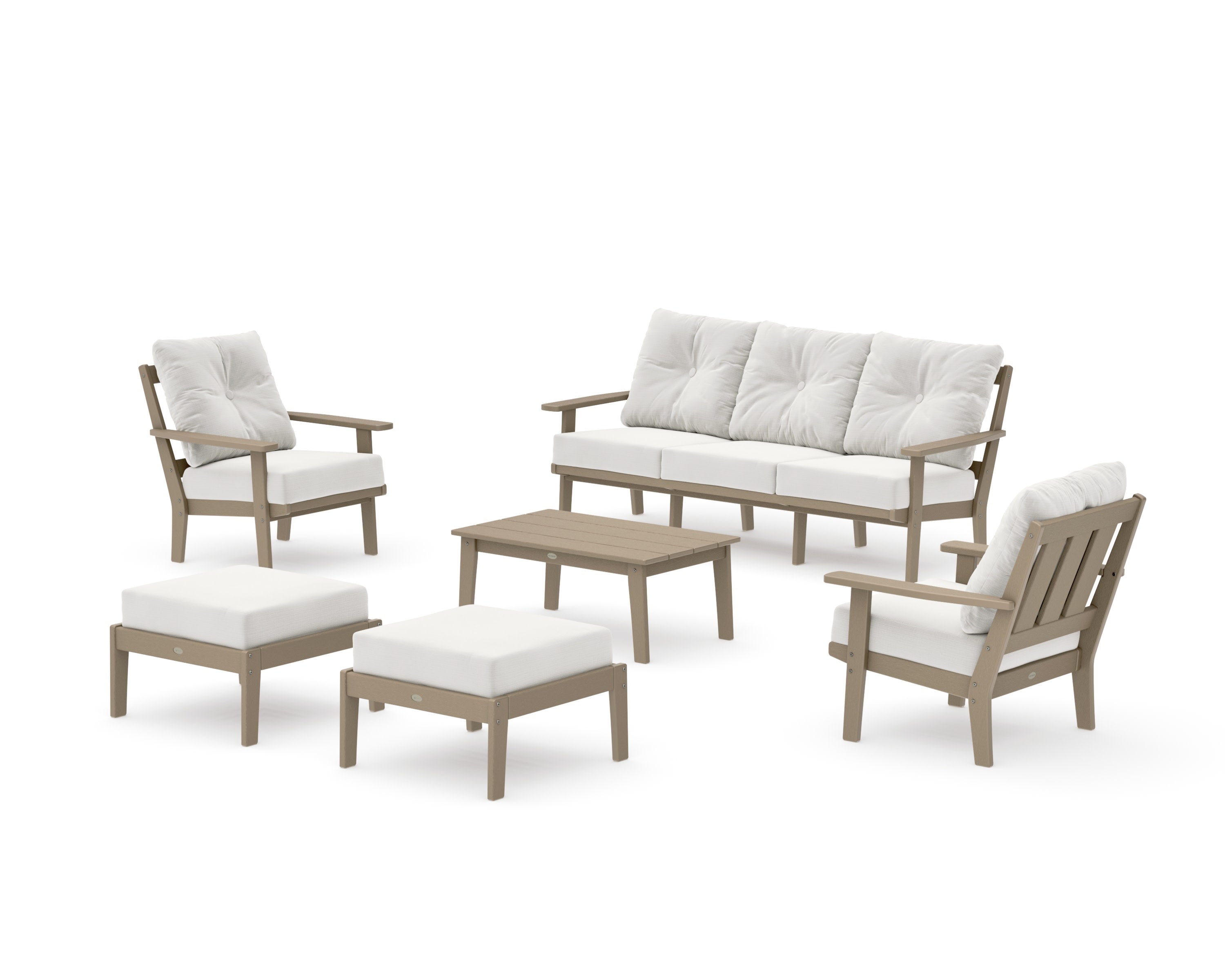 Oxford 6-Piece Lounge Sofa Set in Vintage Sahara / Natural Linen