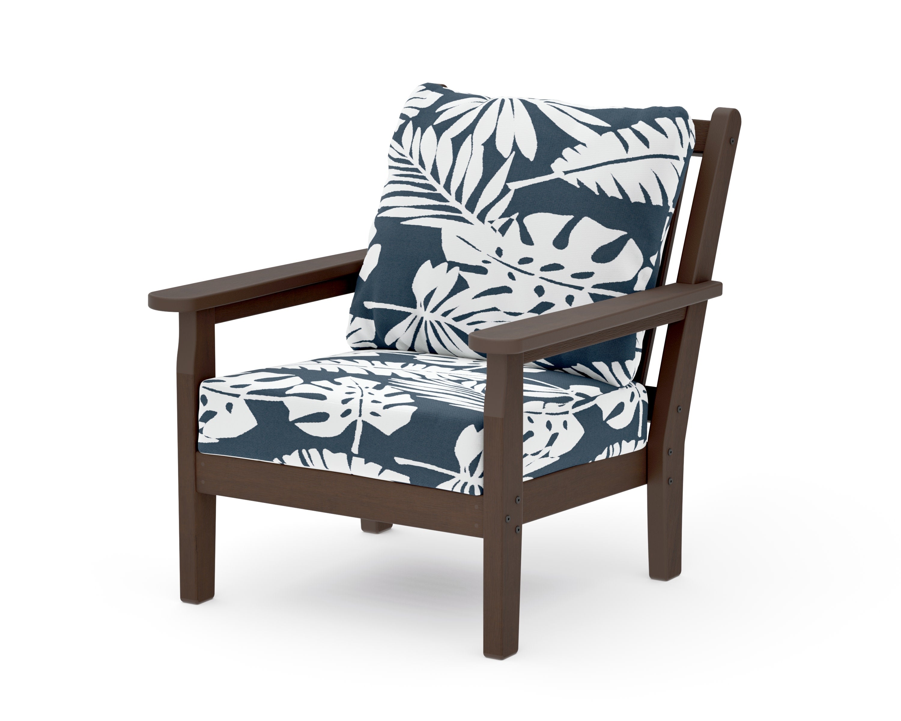 Chippendale Deep Seating Chair in Kona / Leaf Marine Indigo