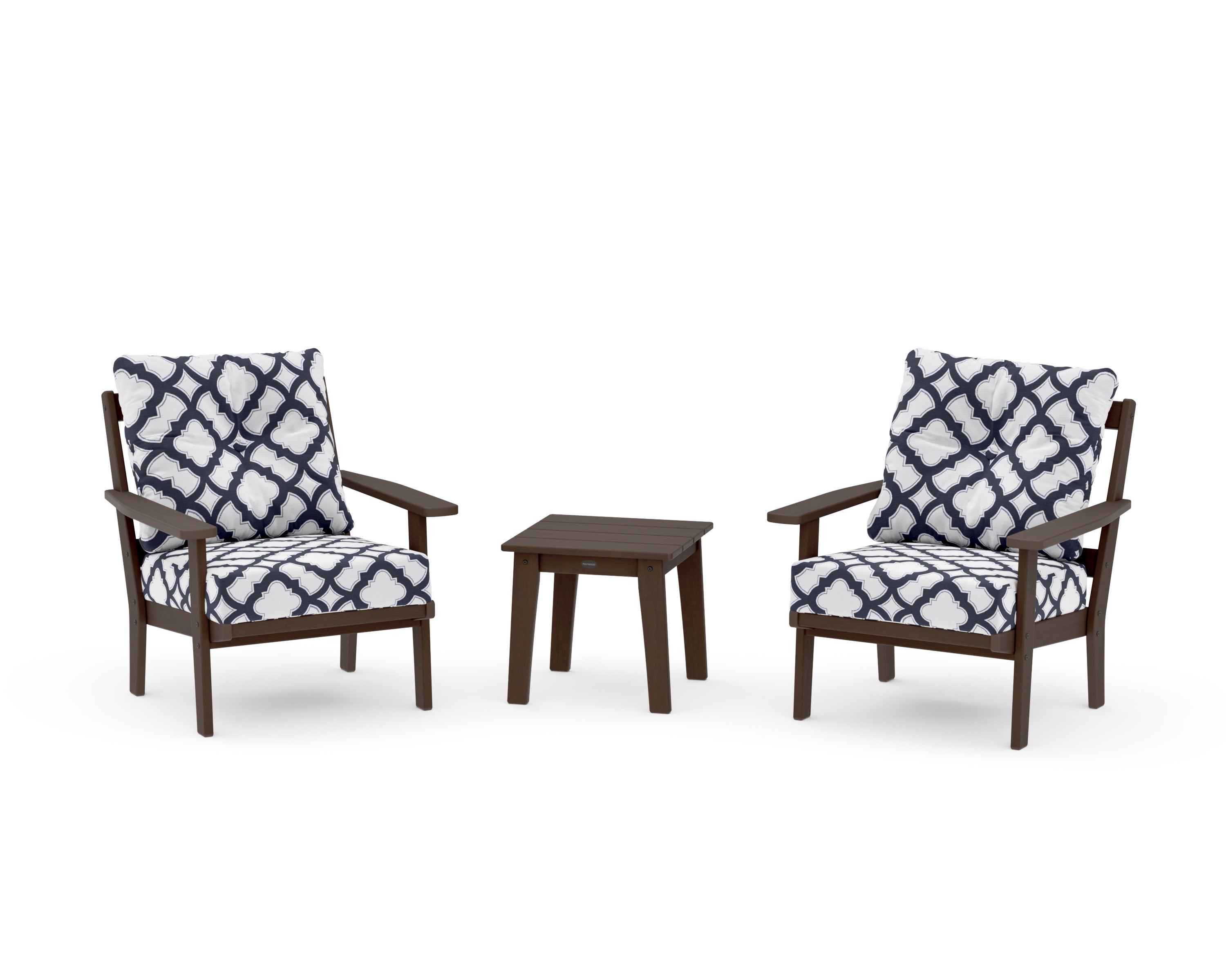 Oxford 3-Piece Deep Seating Set in Kona / Trellis Navy