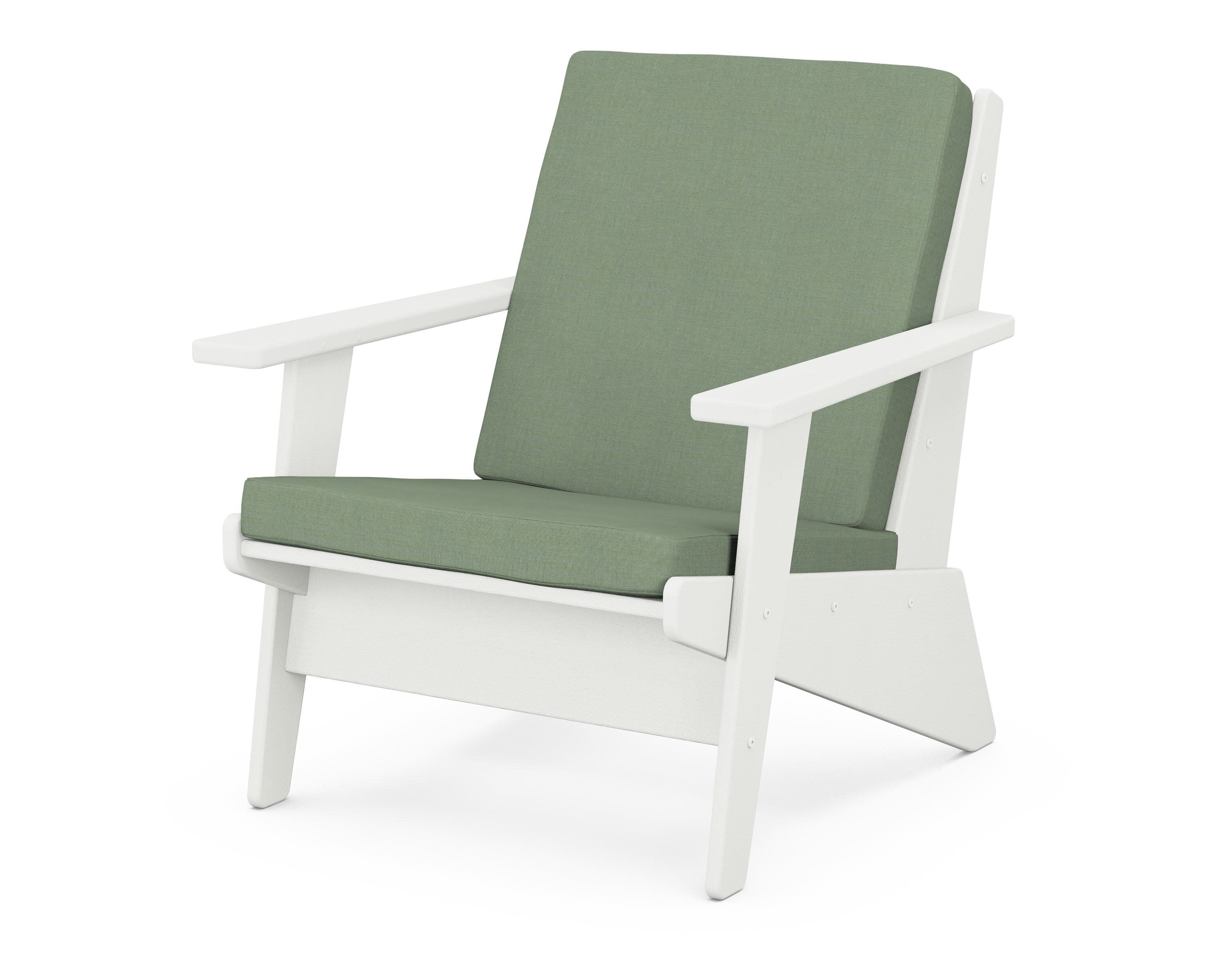 Riviera Modern Lounge Chair in Vintage White / Exhale Rainwashed